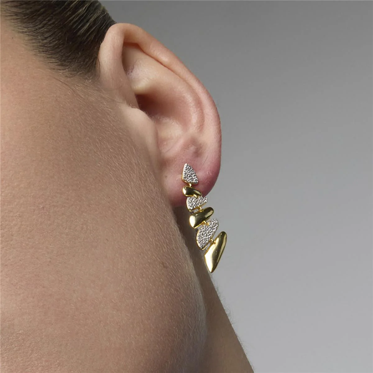 Pendientes de Plata de Ley 925 y Circonita Brillante acabado oro amarillo de 18k - Zolbak - Image 2