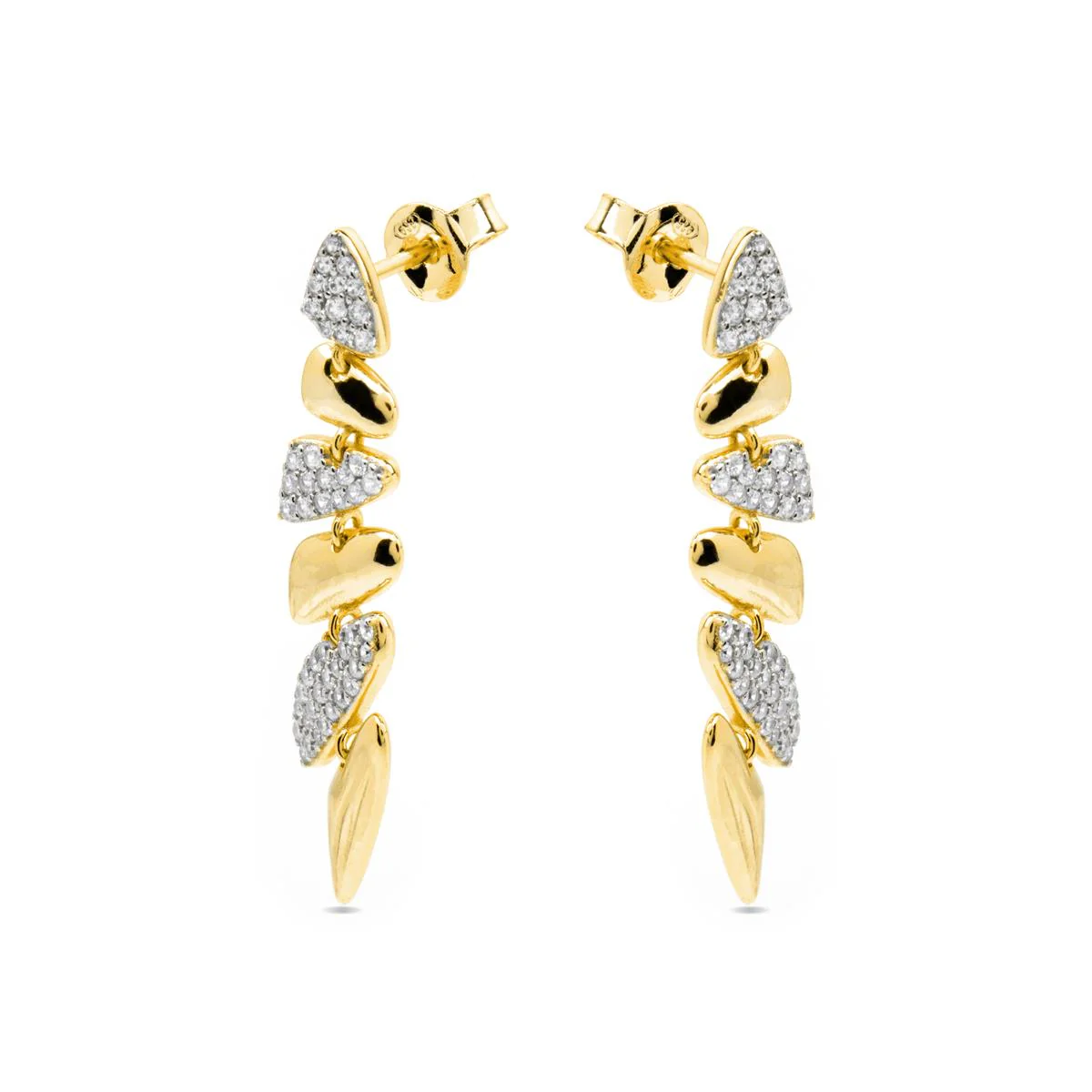 Pendientes de Plata de Ley 925 y Circonita Brillante acabado oro amarillo de 18k - Zolbak - Image 3