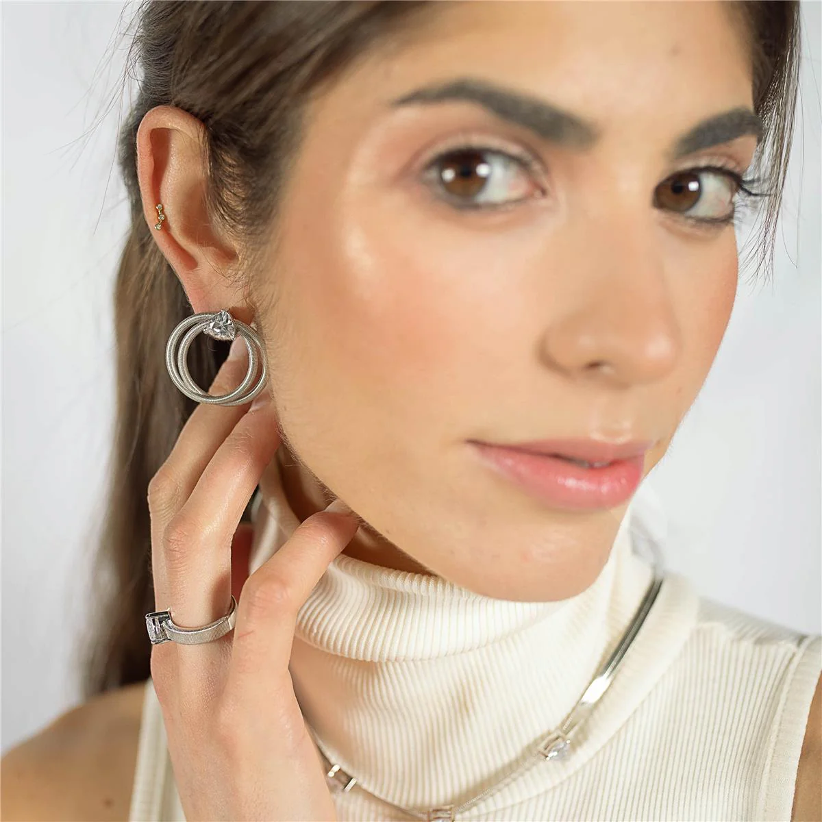Pendientes Zoldira Plata De Ley 925 - Zoldira BLANCO - Image 4