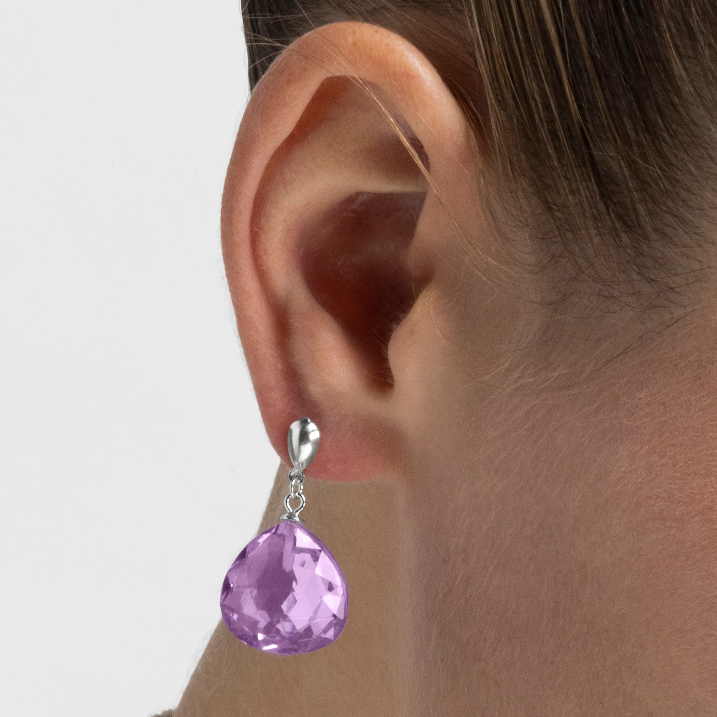 Pendientes de Plata de Ley 925 con Circonita Morganita acabados en rodio - Zoqoyi - Image 3