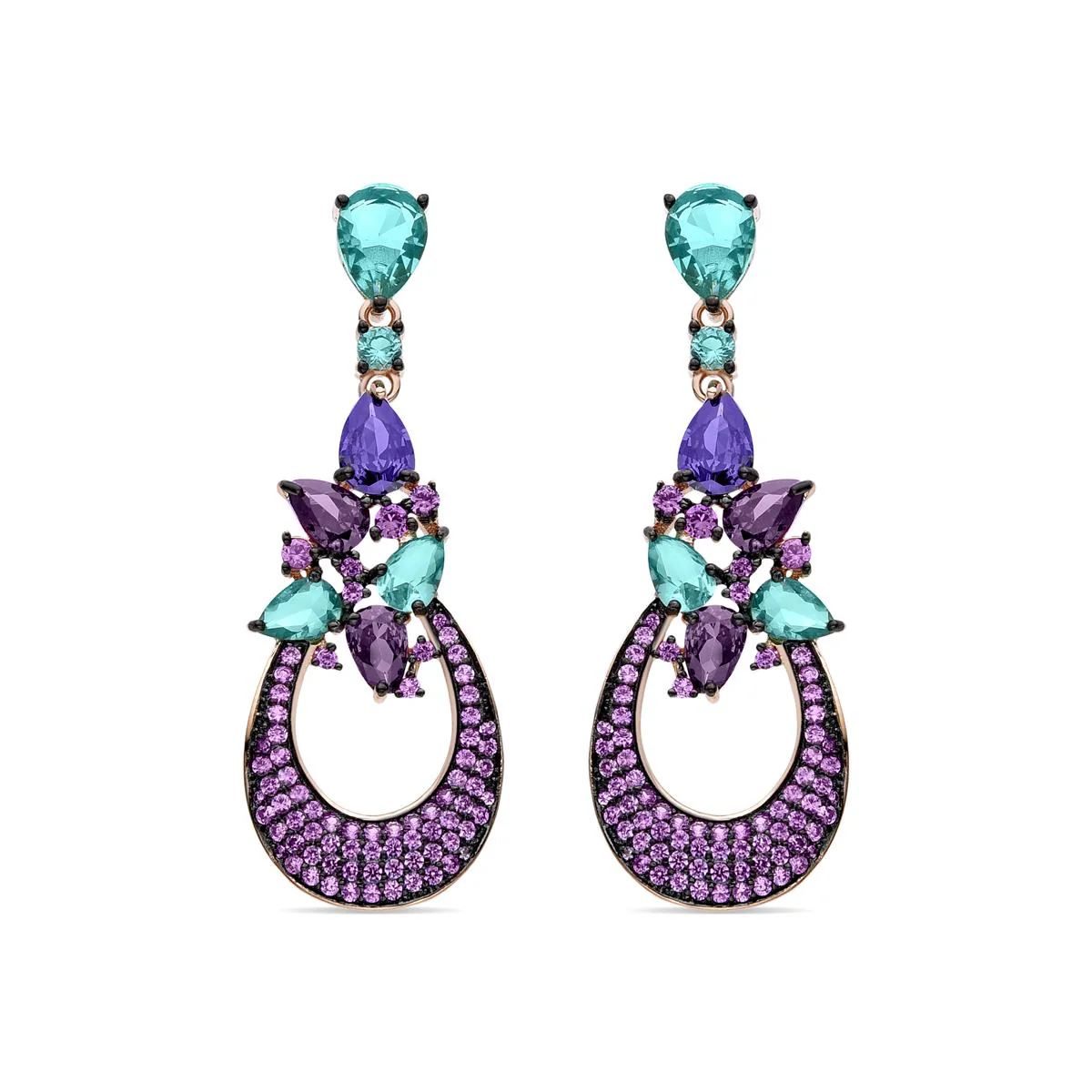 Pendientes Zumil Plata de Ley 925 - Zumil MULTICOLOR