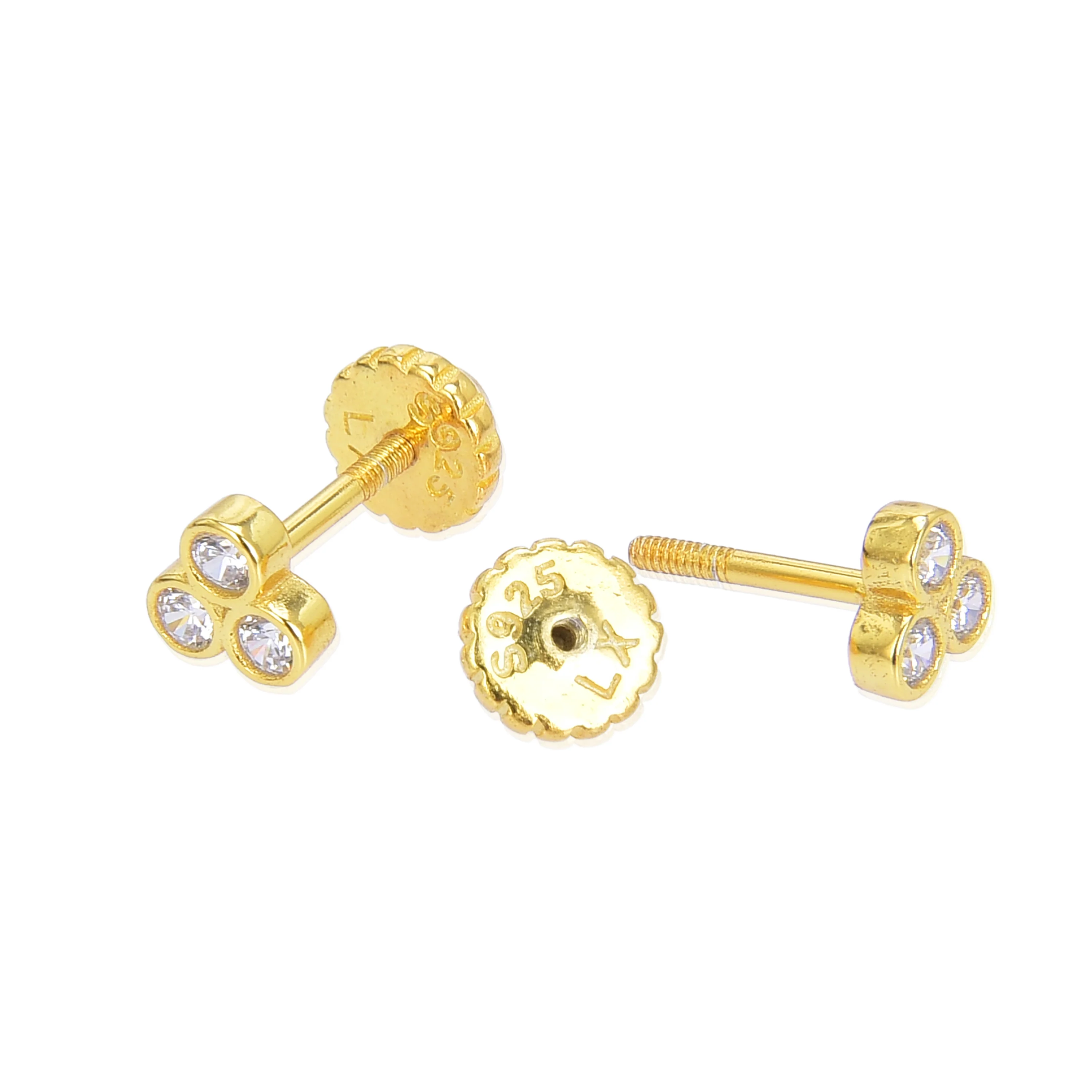 Piercing de Plata de Ley 925 con Circonita Brillante acabado en oro amarillo 18K - Abdel - Image 5