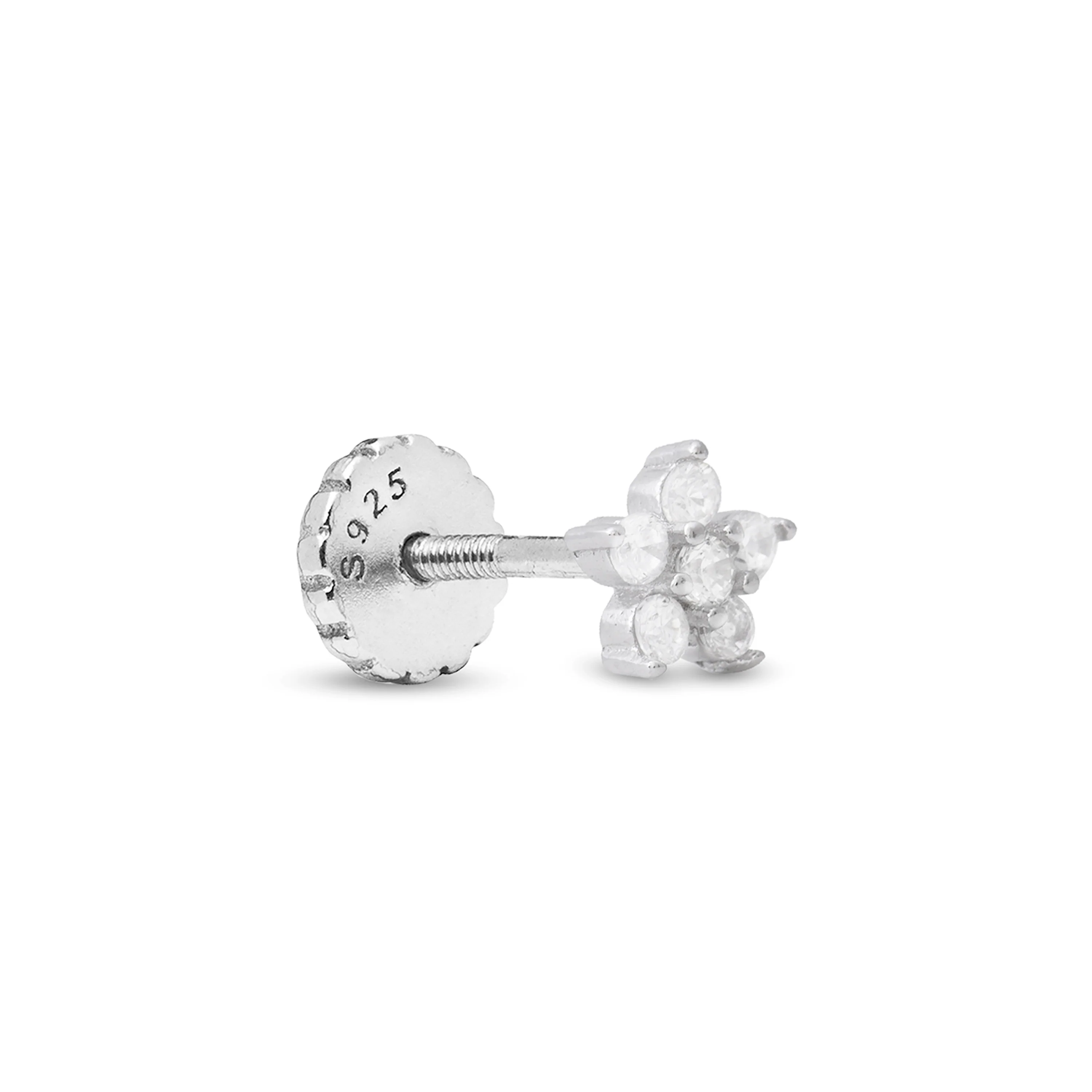 Piercing de Plata de Ley 925 con Circonita Brillante acabado en rodio - Anba