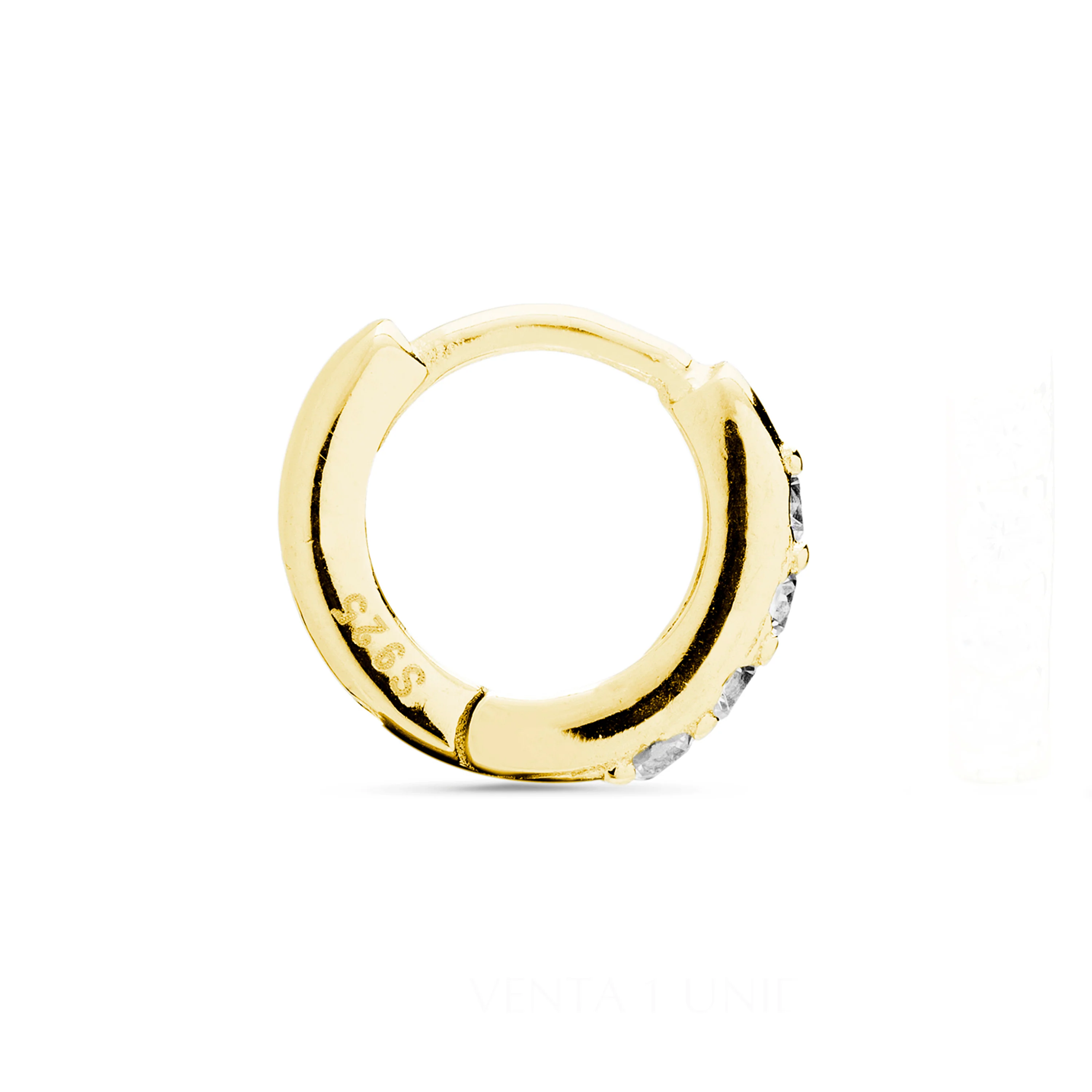 Piercing de Plata de Ley 925 con Circonita Brillante acabado en oro amarillo 18K - Ansung - Image 3