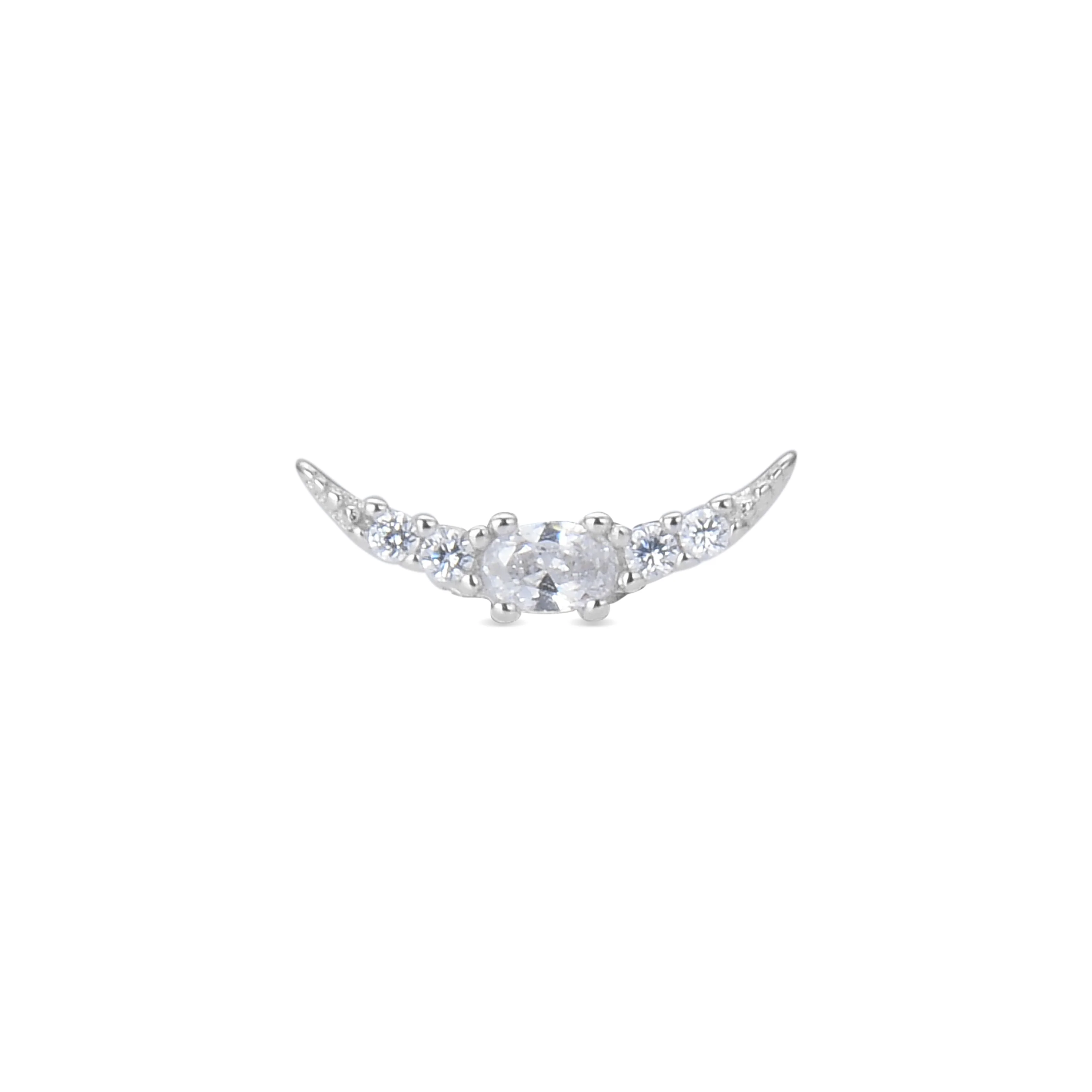 Piercing de Plata de Ley 925 con Circonita Brillante acabado en rodio - Bashi - Image 3