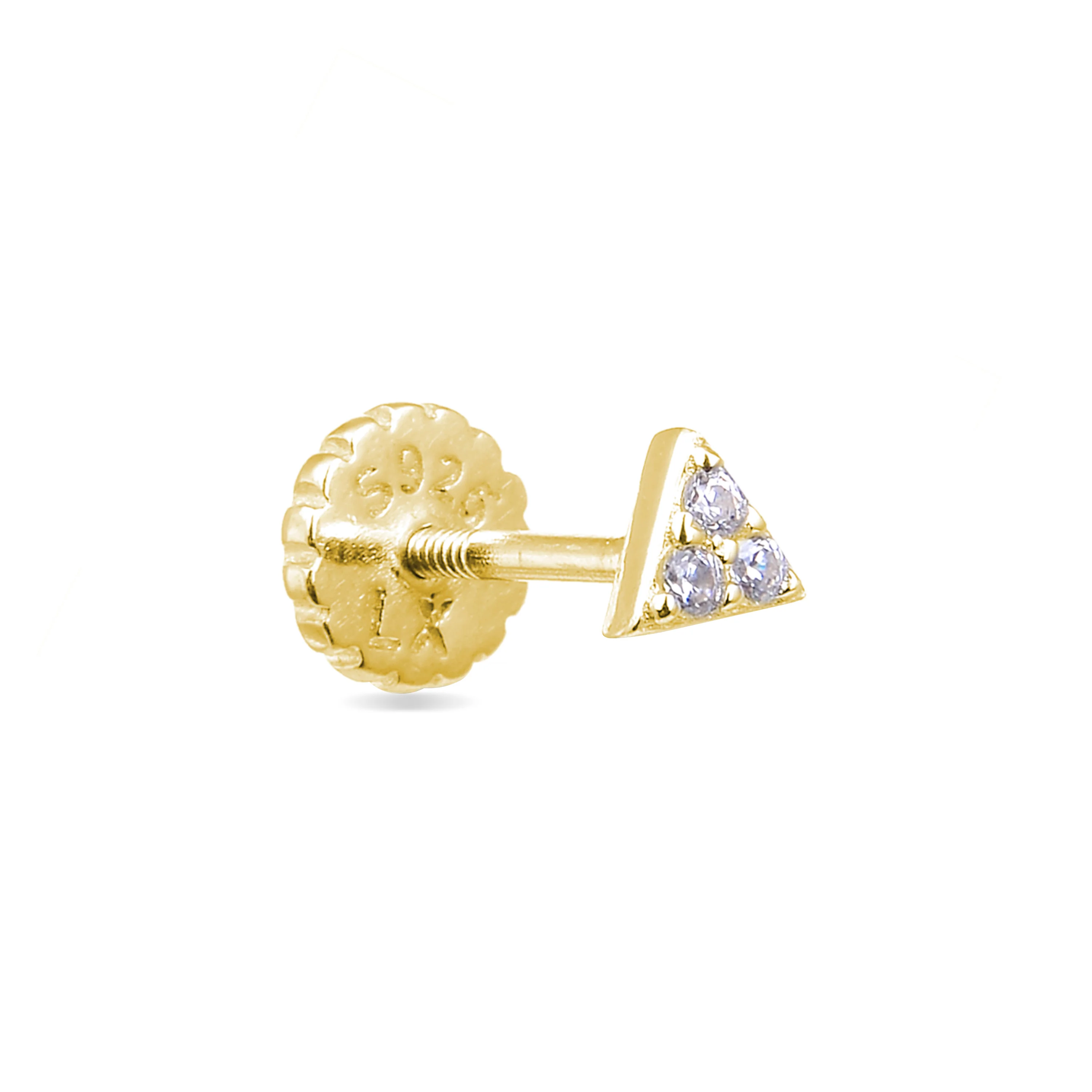 Piercing de Plata de Ley 925 con Circonita Brillante acabado en oro amarillo 18K - Calye - Image 3