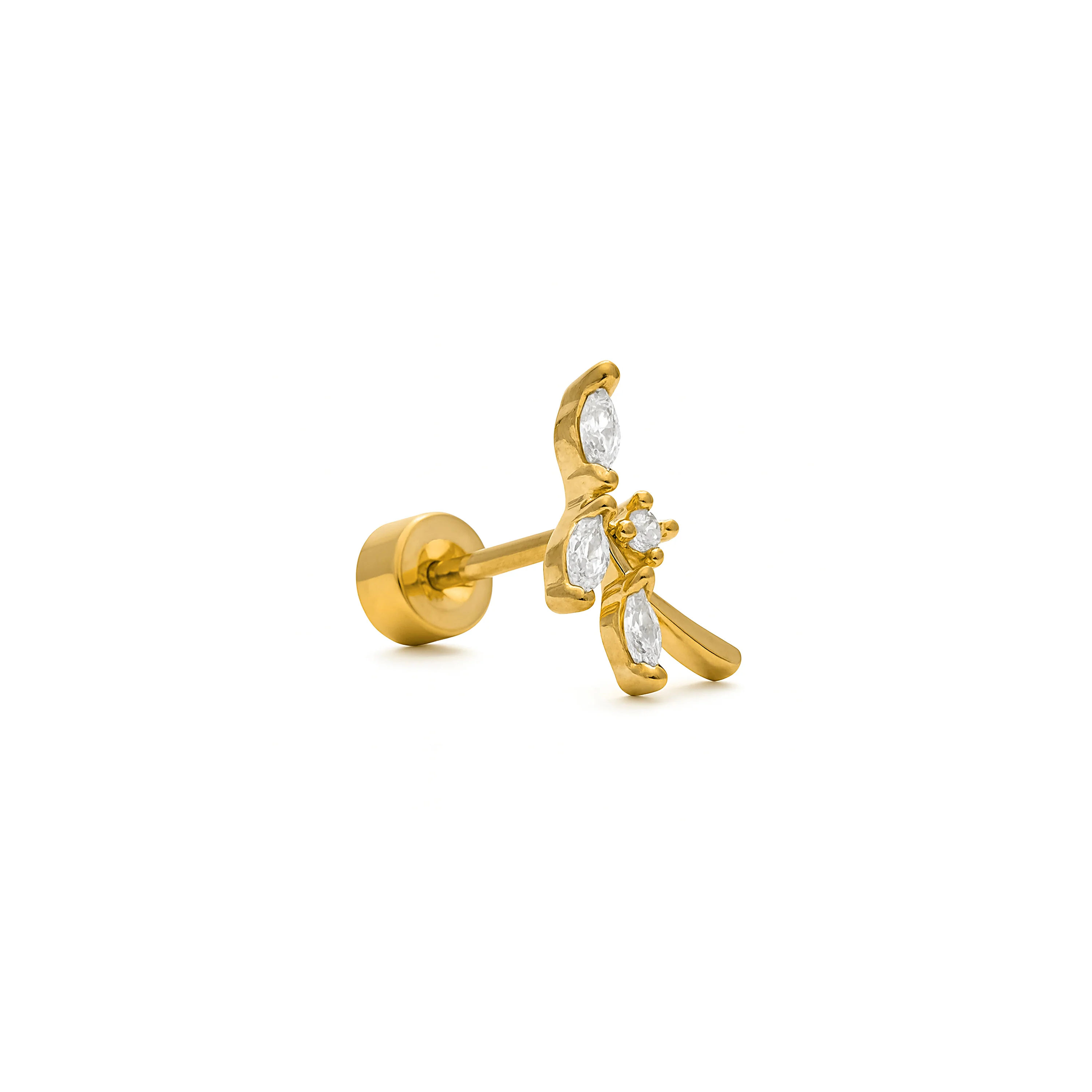 Piercing de Circonita Brillante acabado en oro amarillo 18k - Curat - Image 3