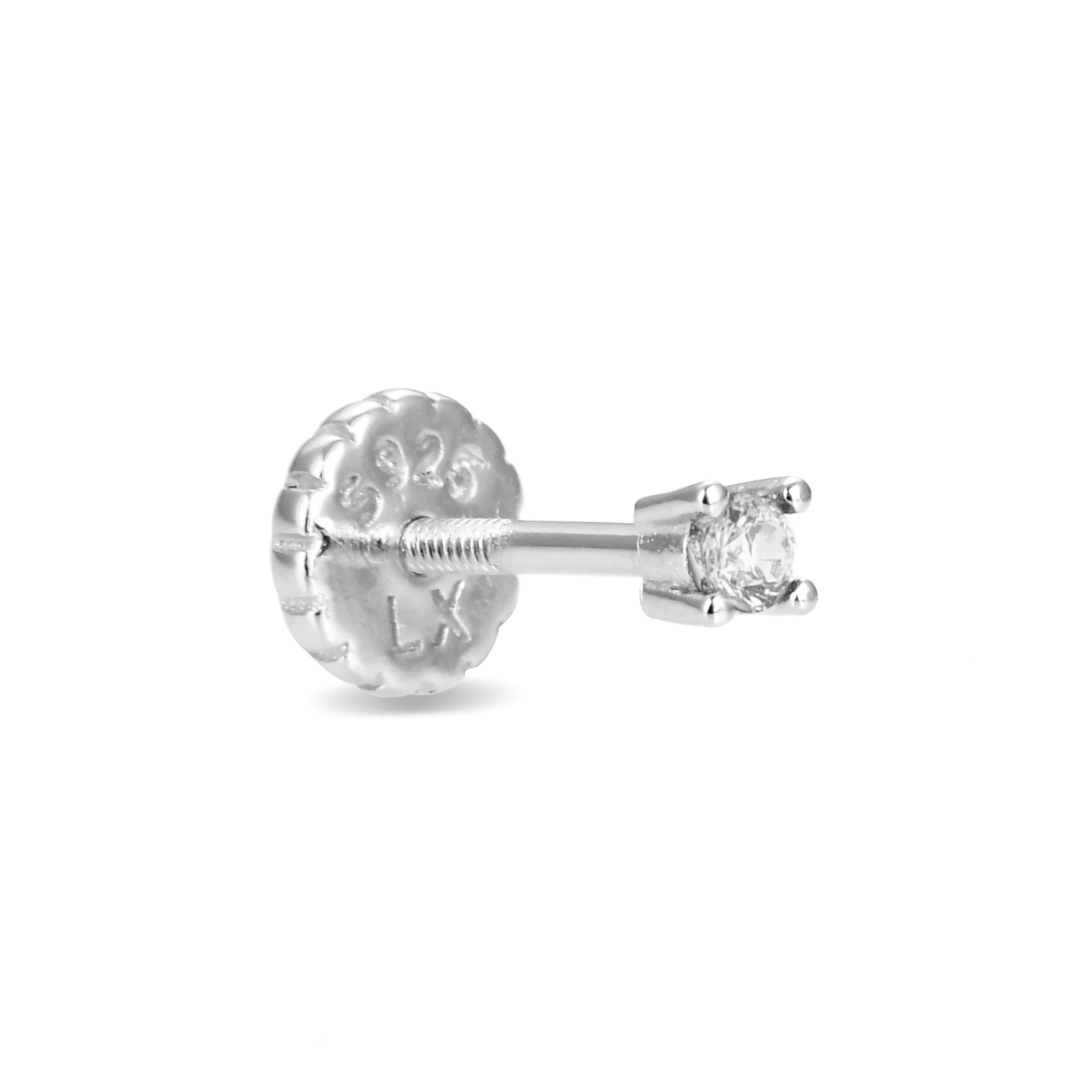 Piercing de Plata de Ley 925 con Circonita Brillante acabado en rodio - Dali