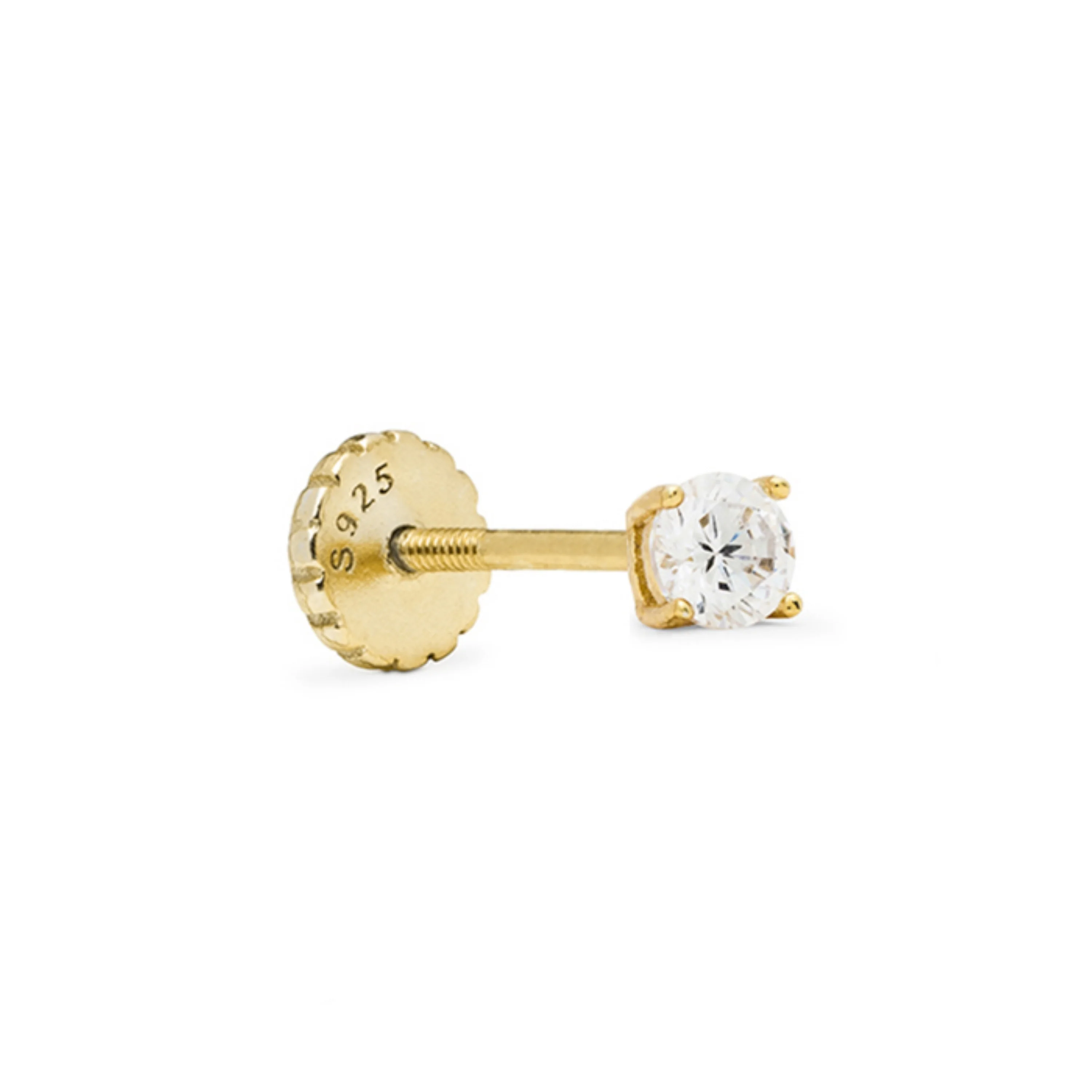 Piercing de Plata de Ley 925 con Circonita Brillante acabado en oro amarillo 18K - Dali - Image 3
