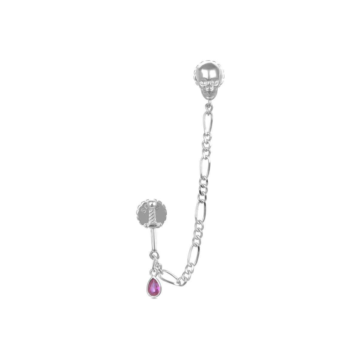 Piercing Druy Plata De Ley 925 - Druy ROJO - Image 2