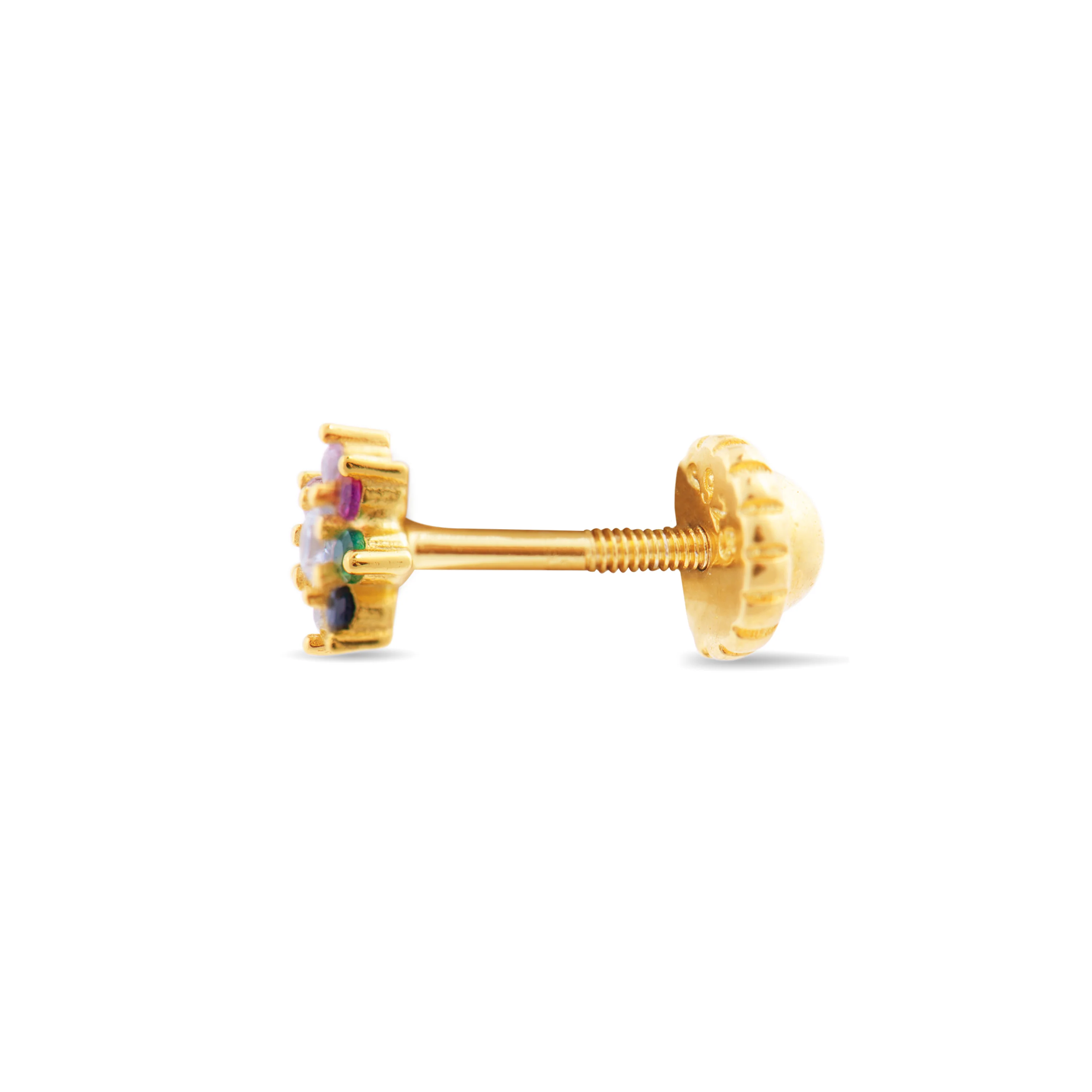 Piercing de Plata de Ley 925 con Circonita Multicolor acabado en oro amarillo 18K - Fanti - Image 5