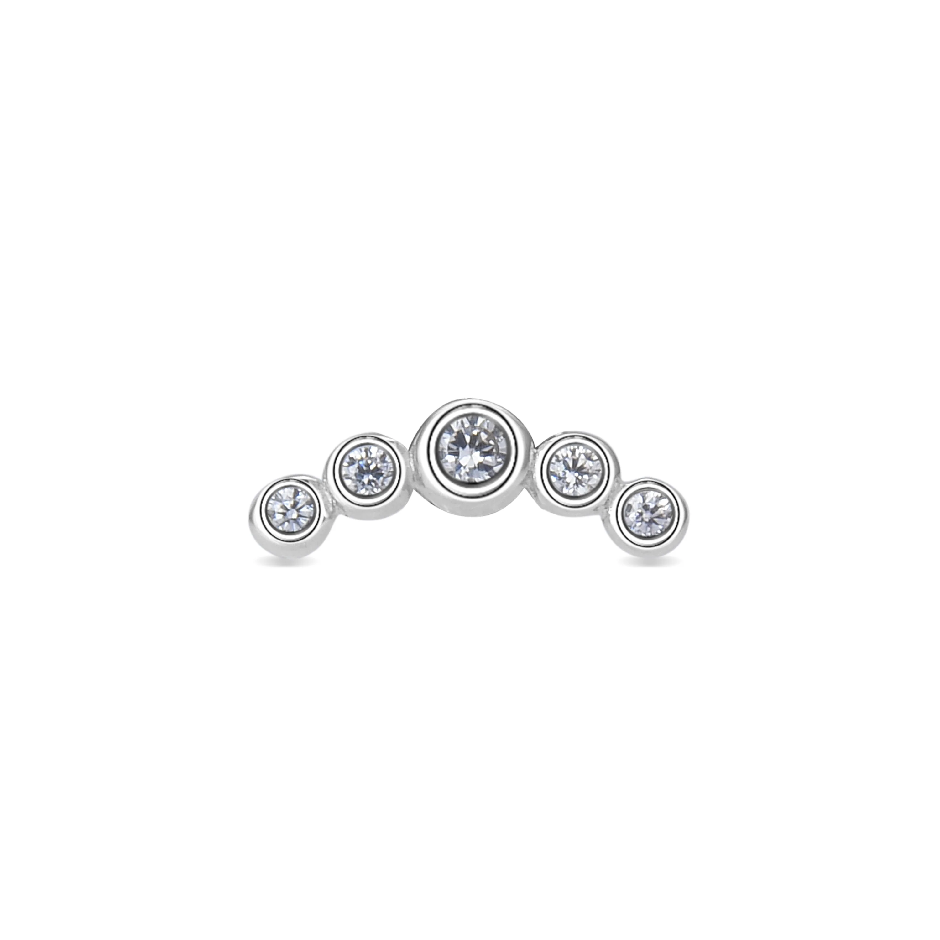 Piercing de Plata de Ley 925 con Circonita Brillante acabado en rodio - Iebi - Image 3