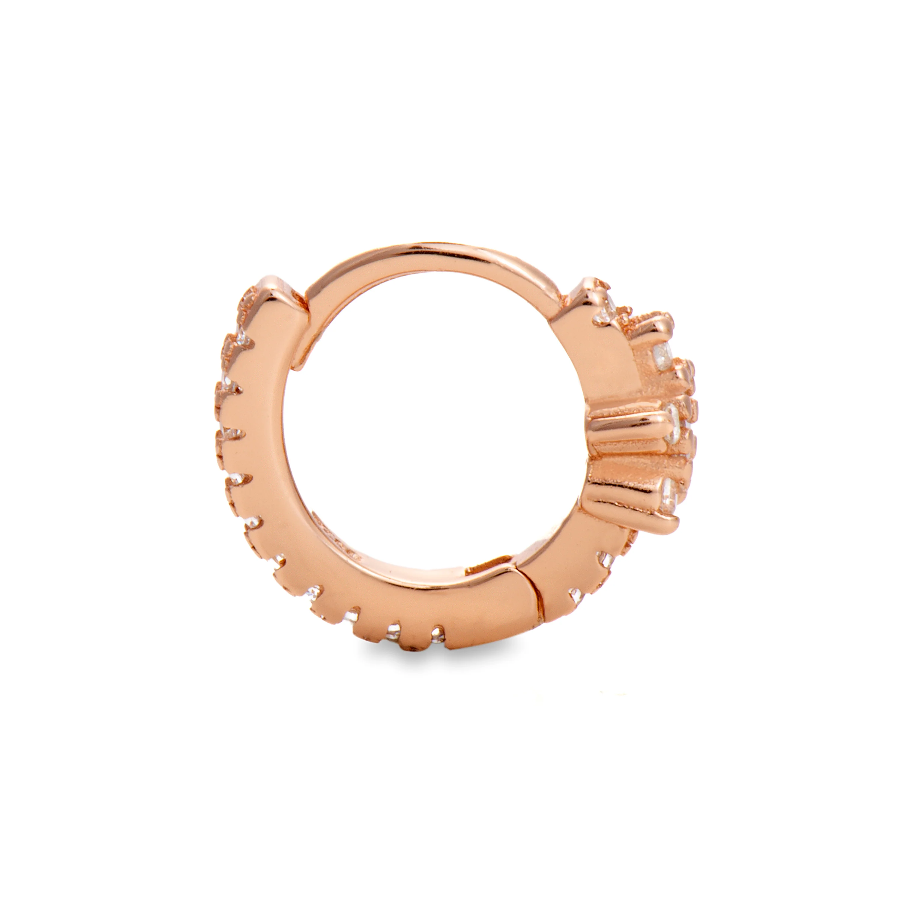 Piercing de Plata de Ley 925 con Circonita Brillante acabado en oro rosa 18K - Issphe - Image 3
