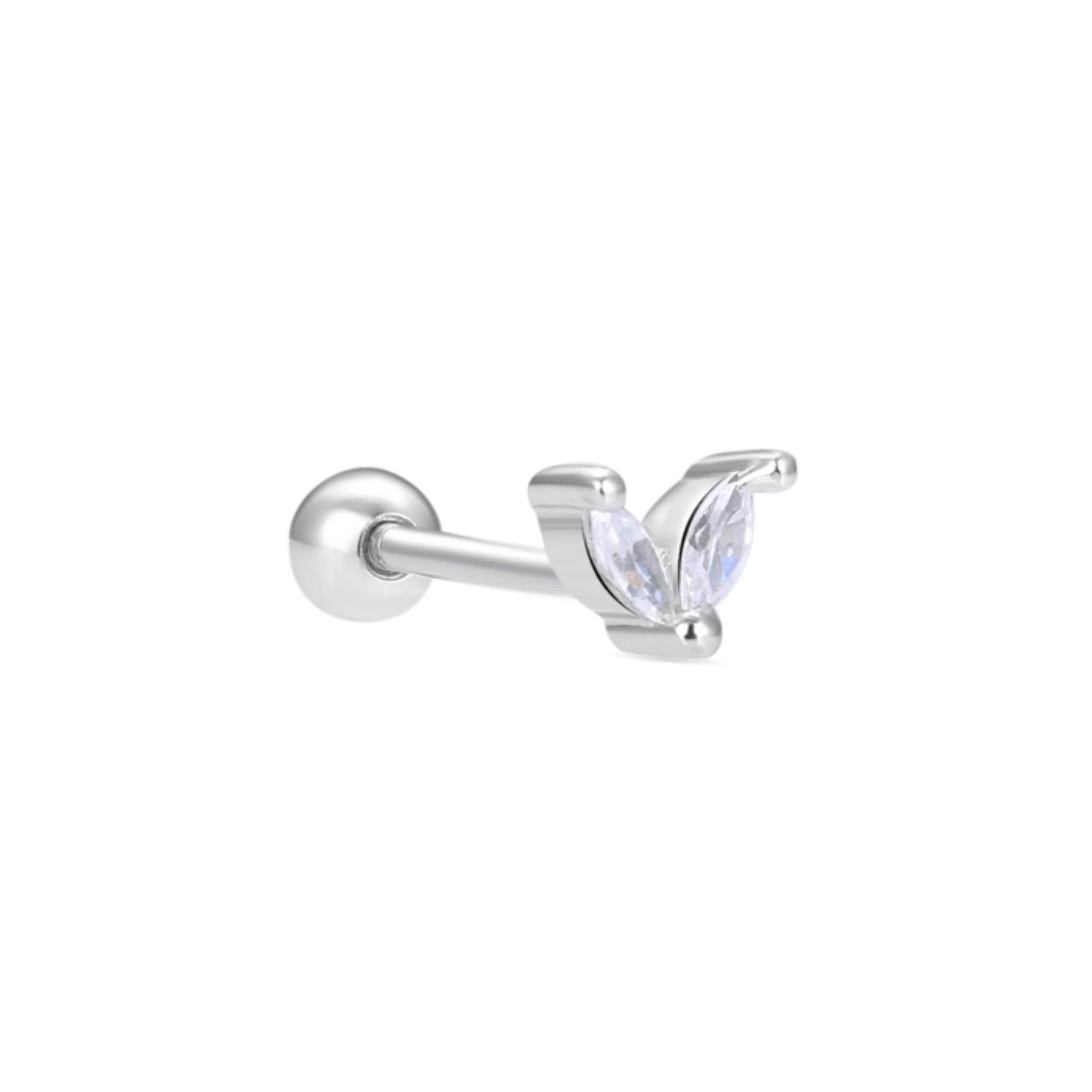 Piercing de Plata de Ley 925 con Circonita Brillante acabado en rodio - Lilxa - Image 3