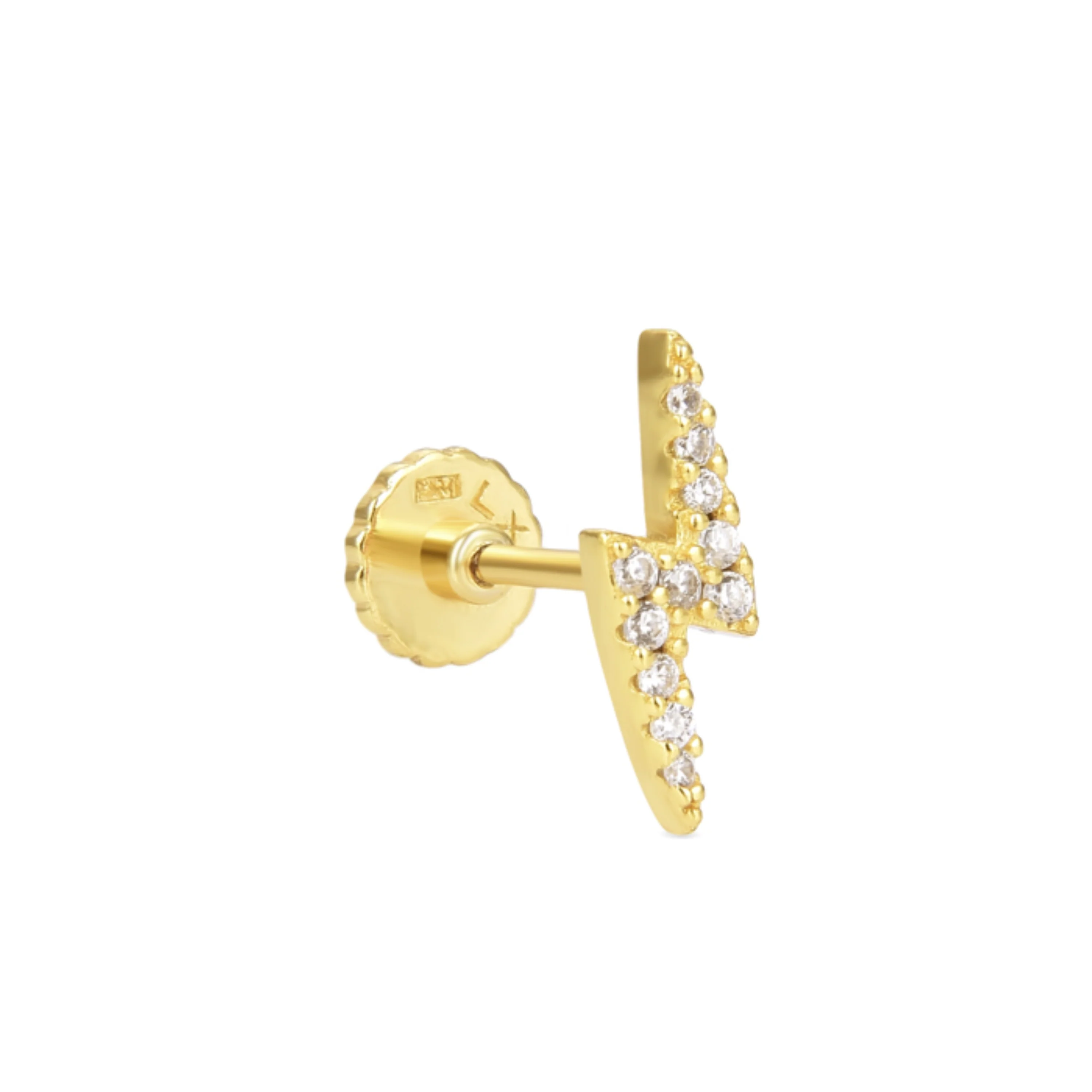 Piercing de Plata de Ley 925 con Circonita Brillante acabado en oro amarillo 18K - Linse - Image 3