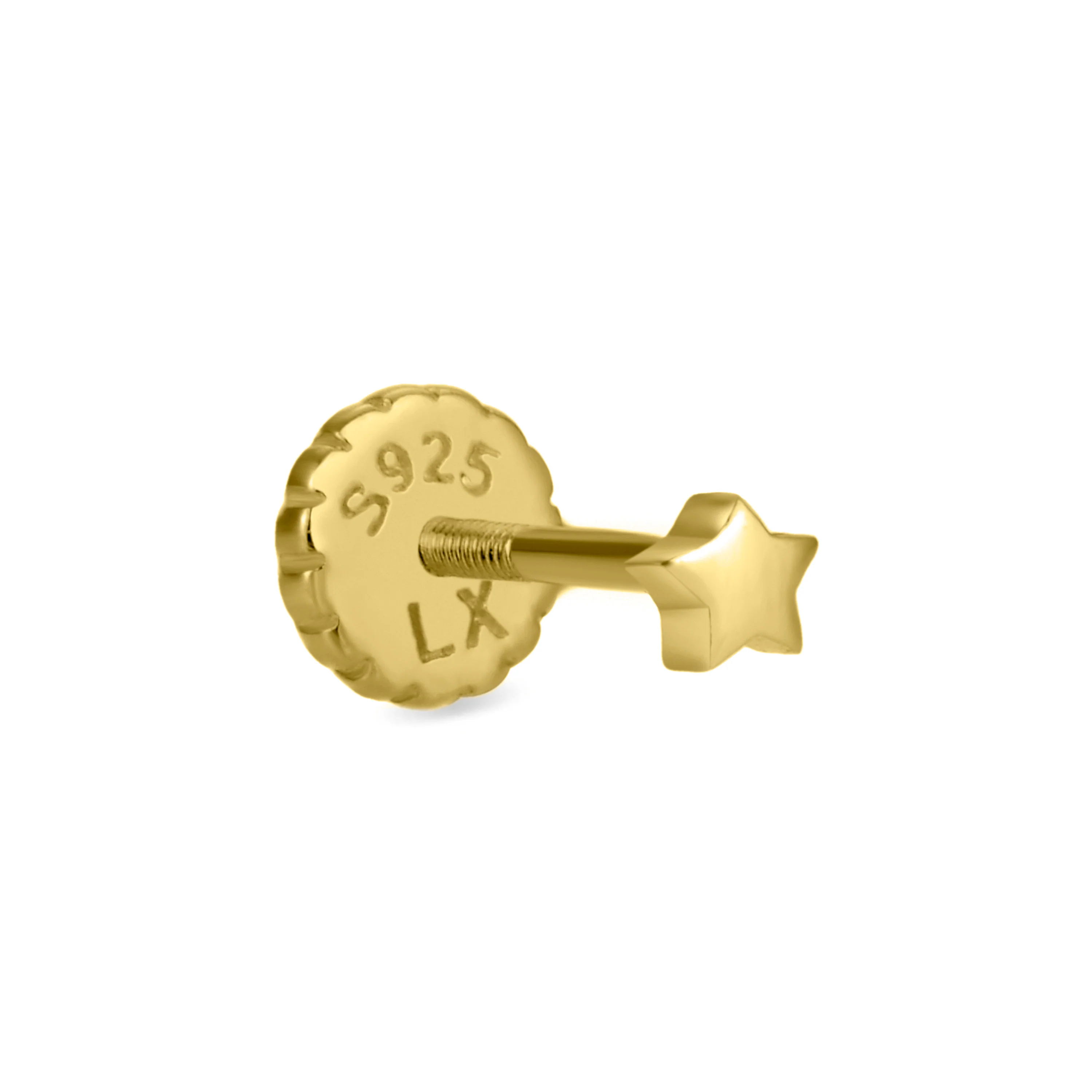 Piercing de Plata de Ley 925 acabado en oro amarillo 18K - Mapu