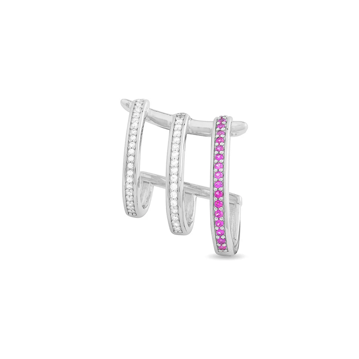 Earcuff Nera Plata De Ley 925 - Nera ROJO