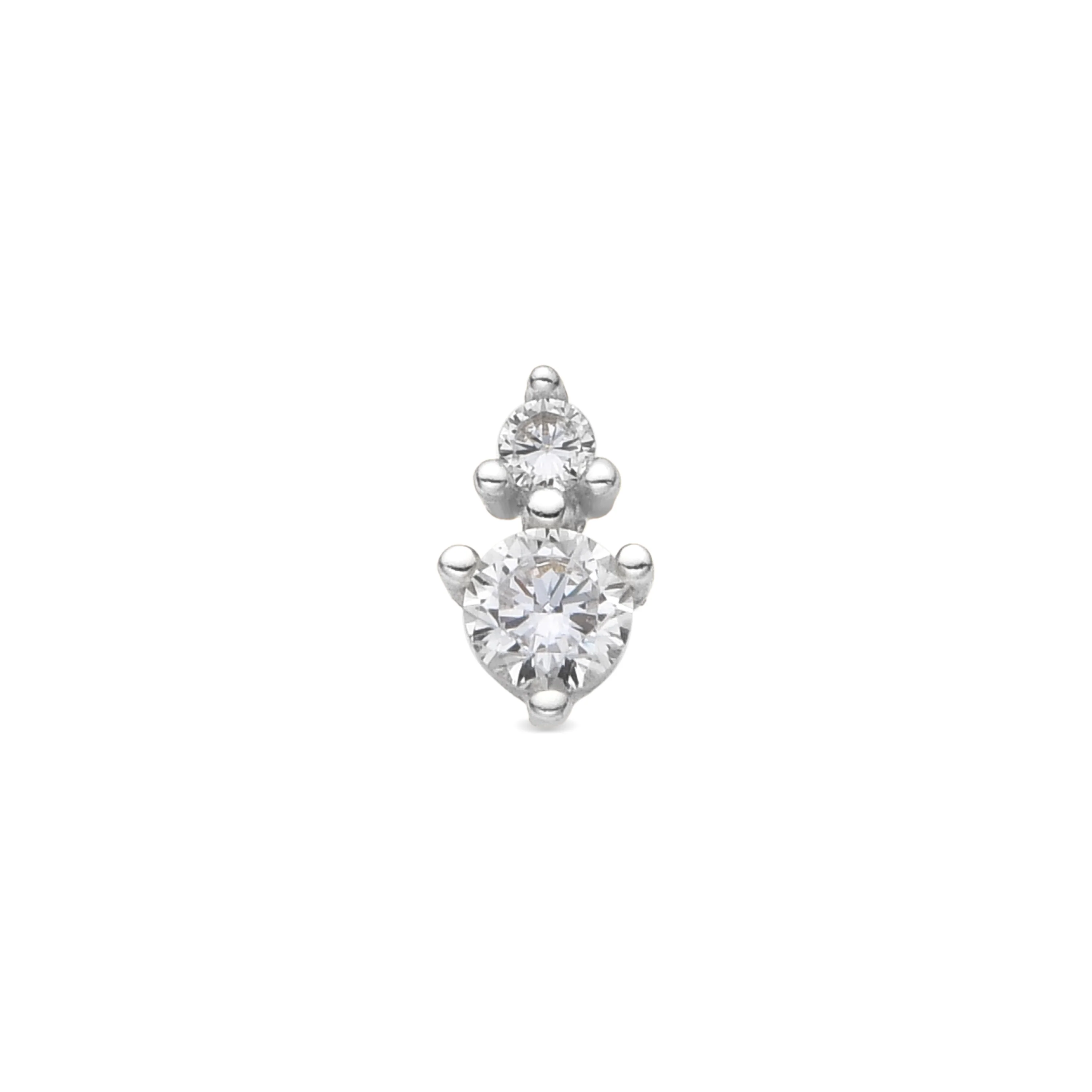 Piercing de Plata de Ley 925 y Circonita Brillante acabado rodio - Odwa