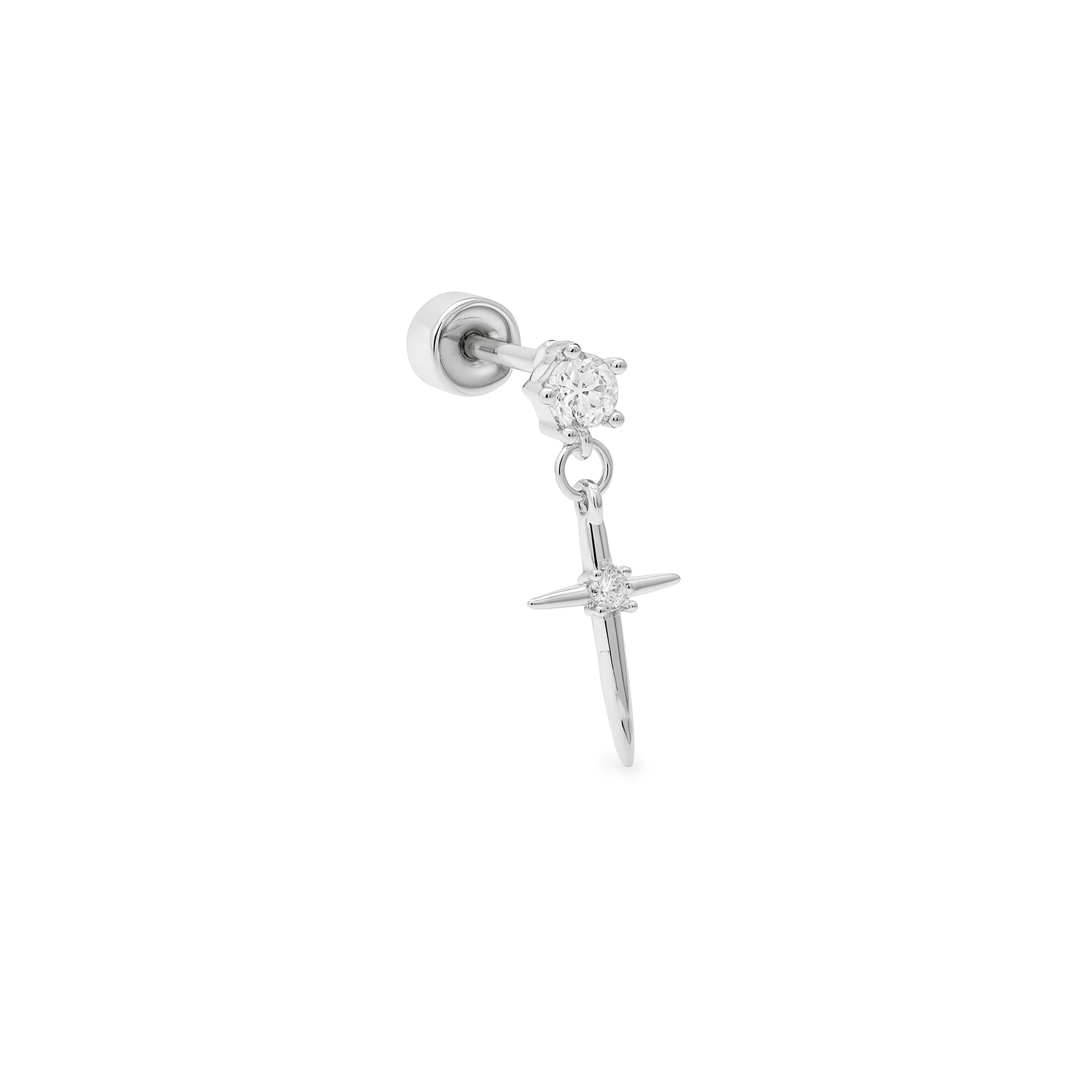 Piercing de Circonita Brillante acabado en Plata de Ley 925 - Patraz - Image 2