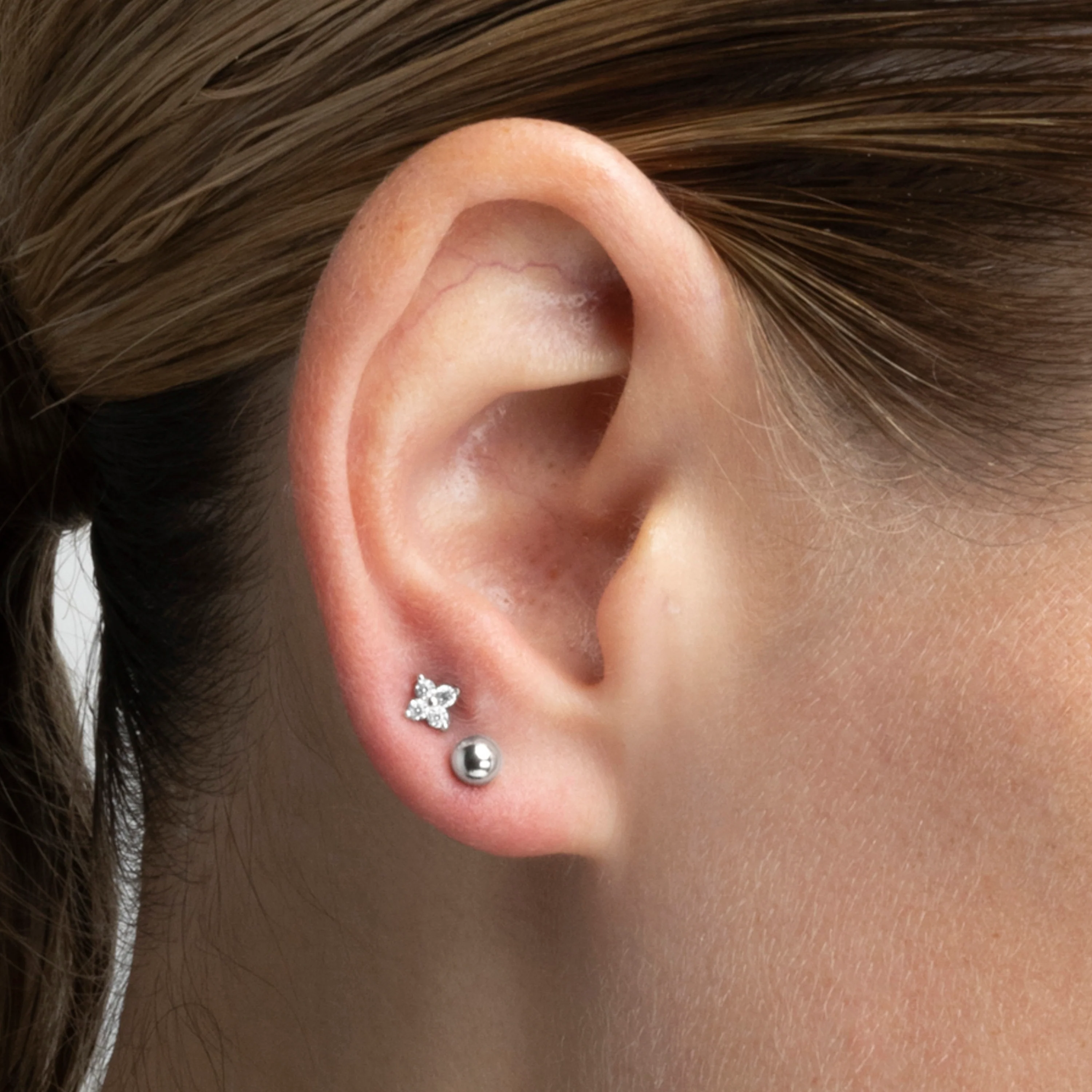 Piercing de Plata de Ley 925 con Circonita Brillante acabado en rodio - Terwise - Image 3