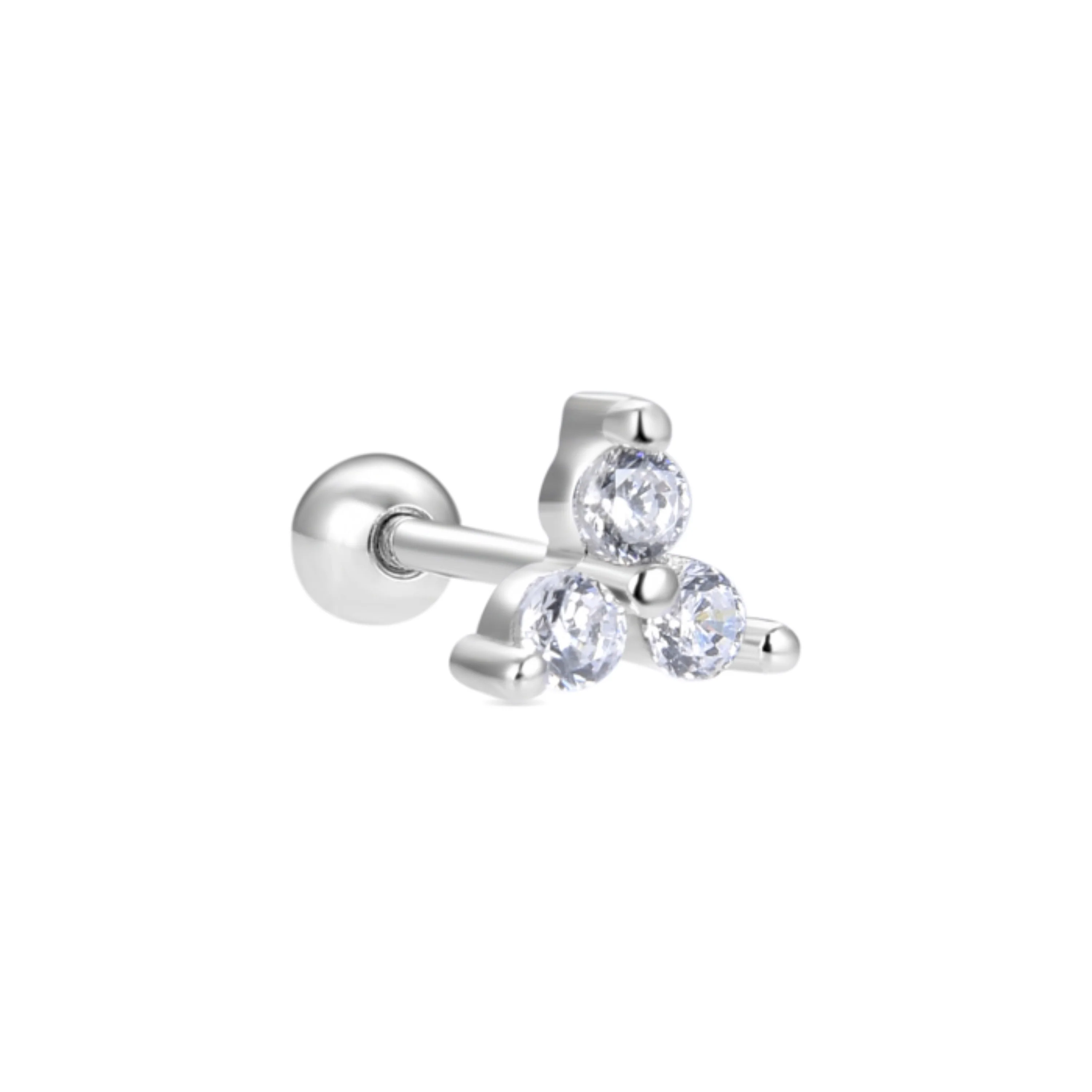 Piercing de Plata de Ley 925 con Circonita Brillante acabado en rodio - Thyshay - Image 3