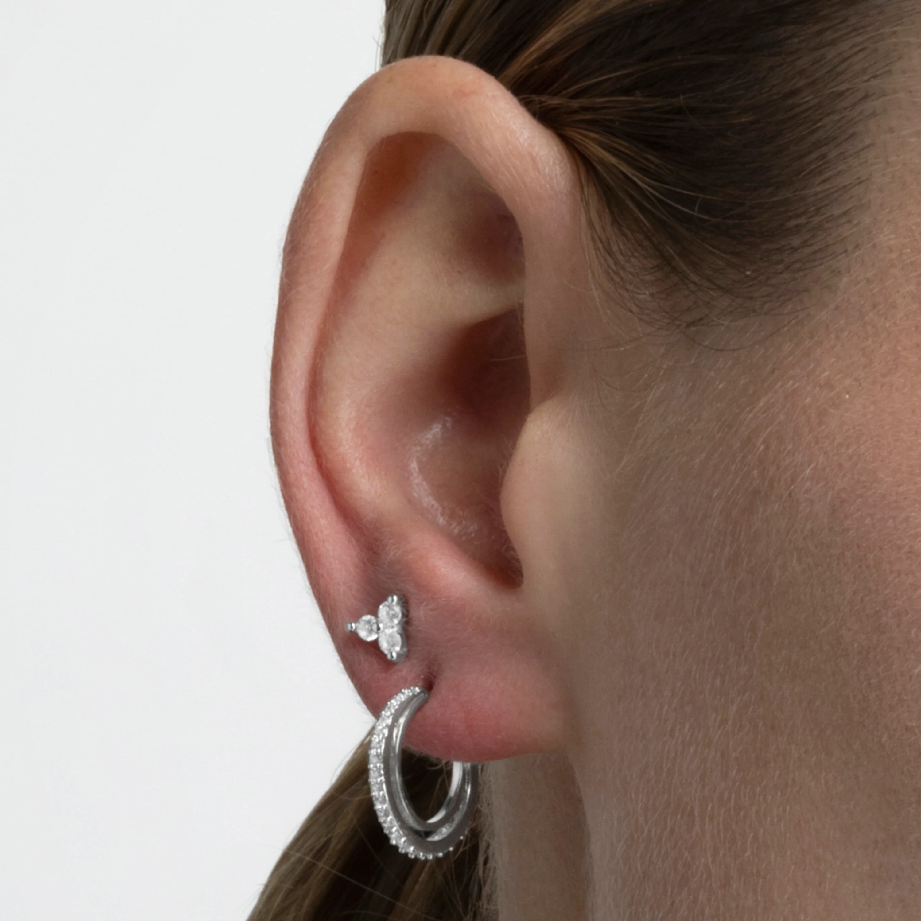 Piercing de Plata de Ley 925 con Circonita Brillante acabado en rodio - Thyshay - Image 4