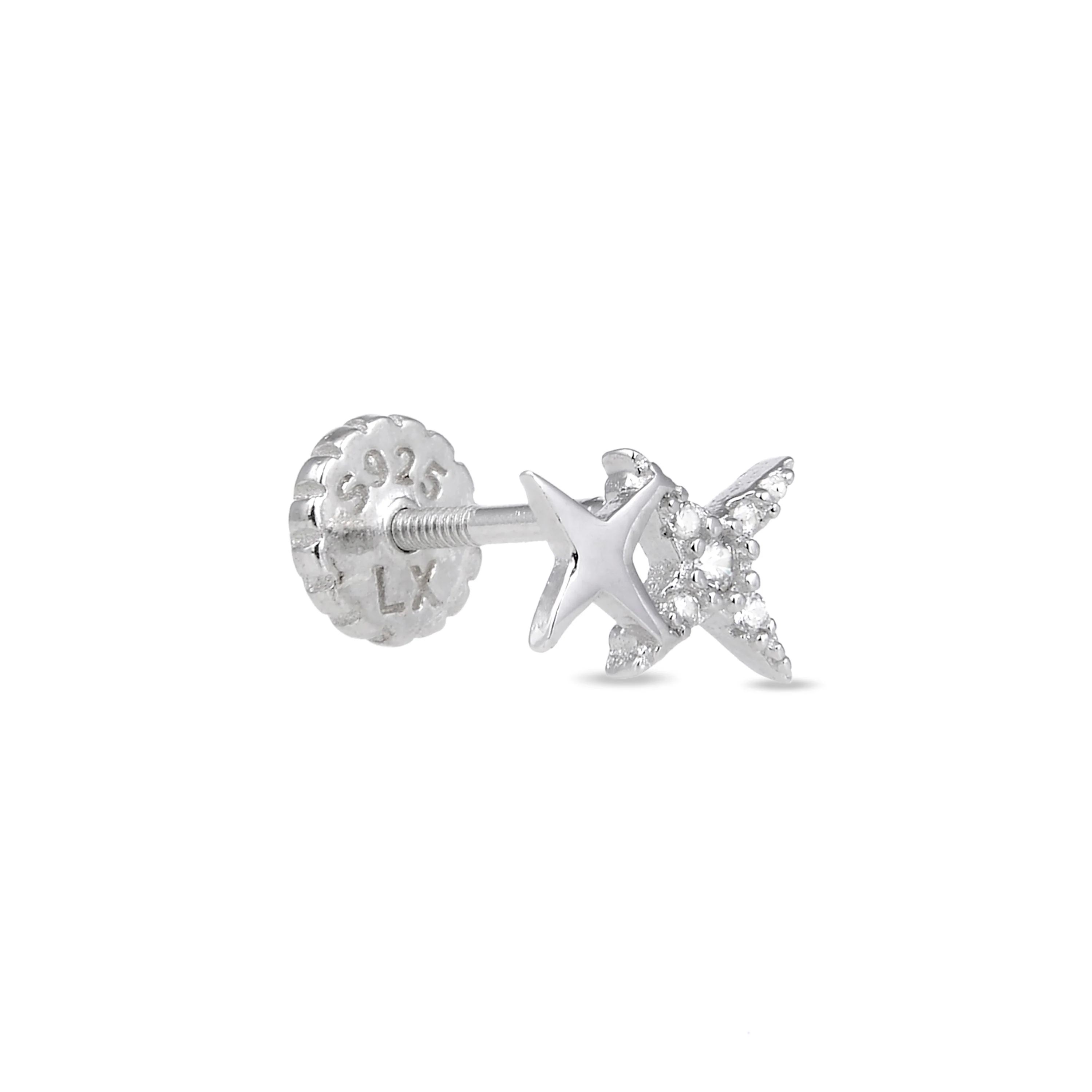 Piercing de Plata de Ley 925 con Circonita Brillante acabado en rodio - Tingio