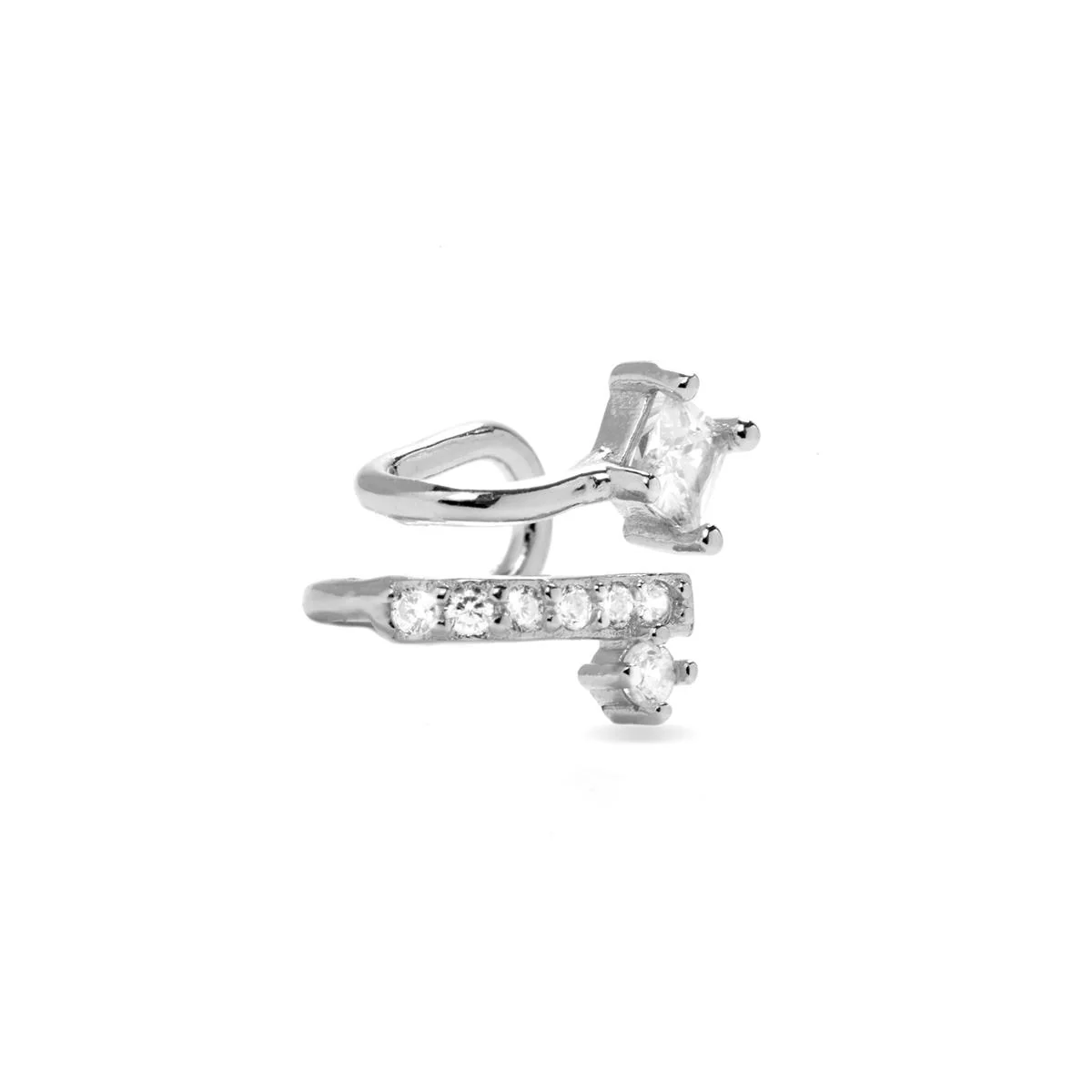 Earcuff Zari Plata De Ley 925 - Zari BLANCO