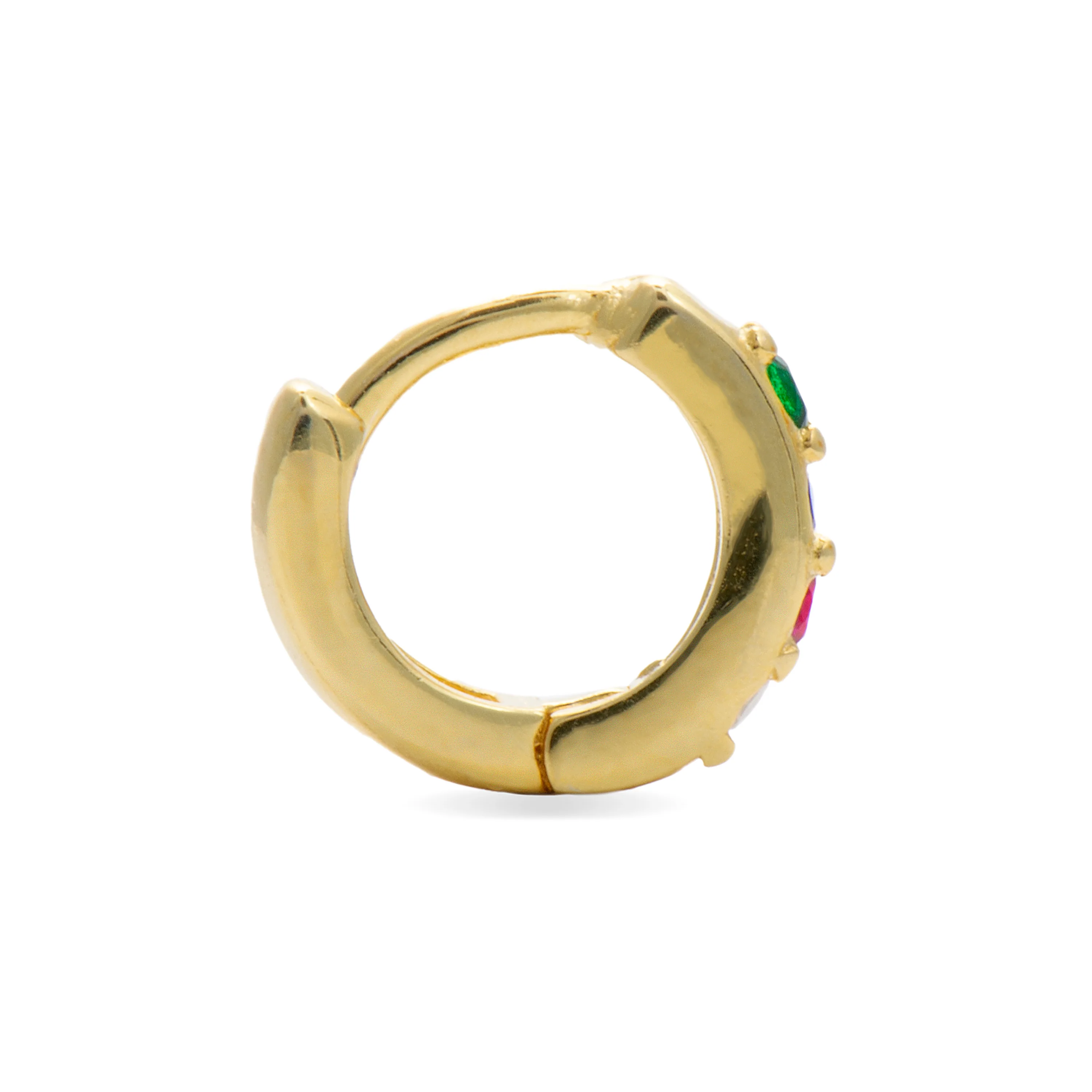 Piercing de Plata de Ley 925 con Circonita Multicolor acabado en oro amarillo 18K - Zule - Image 3