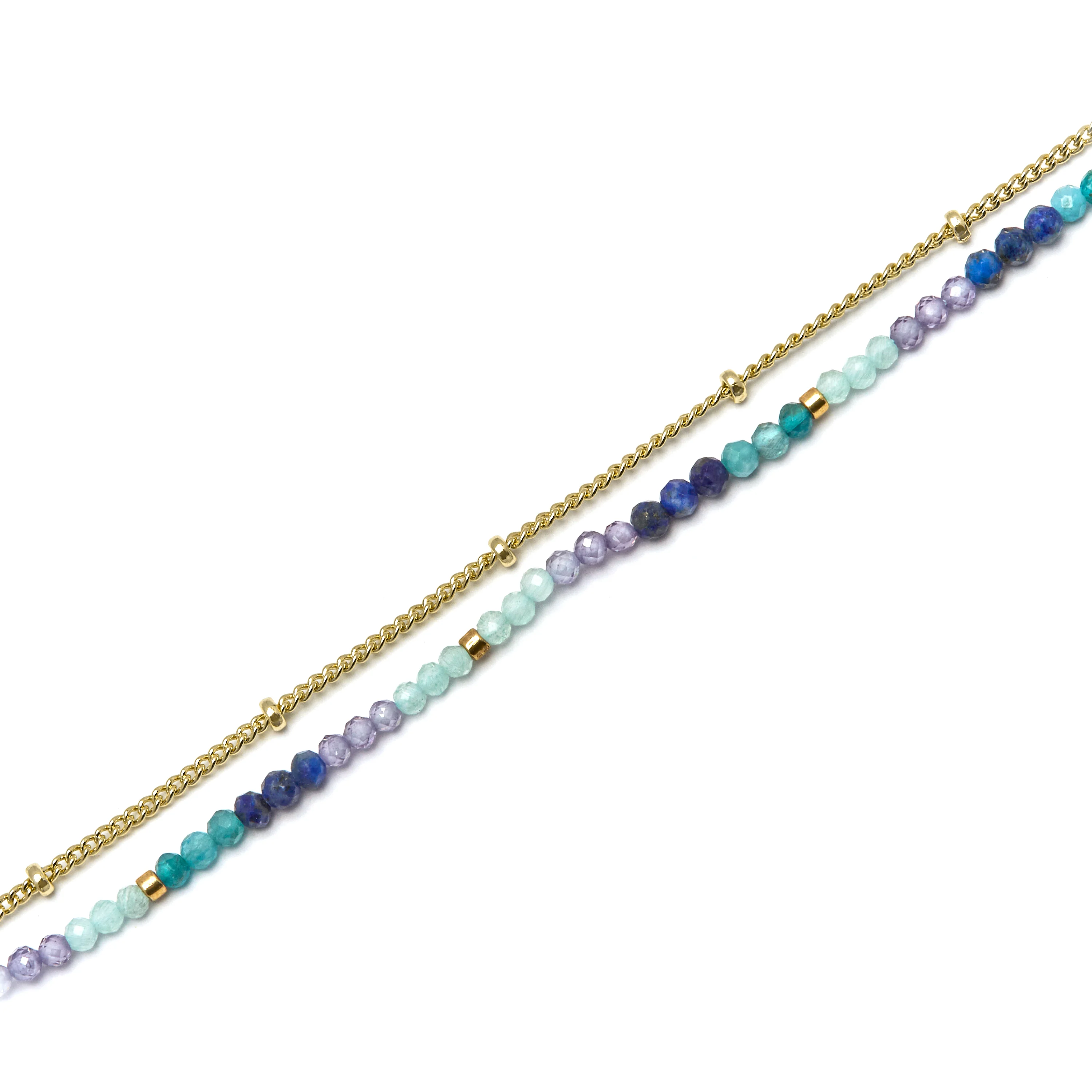 Pulsera de Cristal Azul Oscuro acabada en oro amarillo 18K - Aiel - Image 5