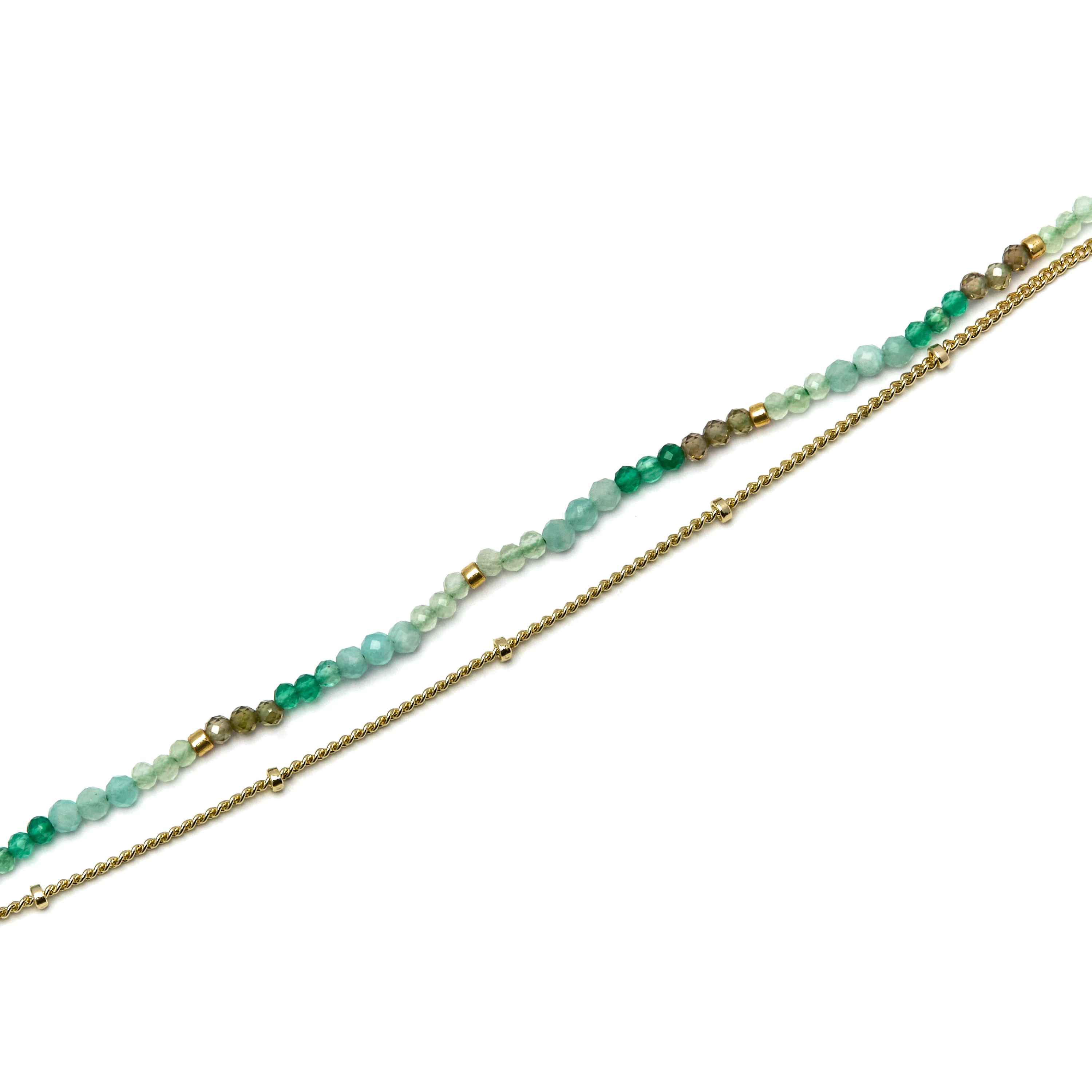 Pulsera de Cristal Verde acabada en oro amarillo 18K - Aiel - Image 4