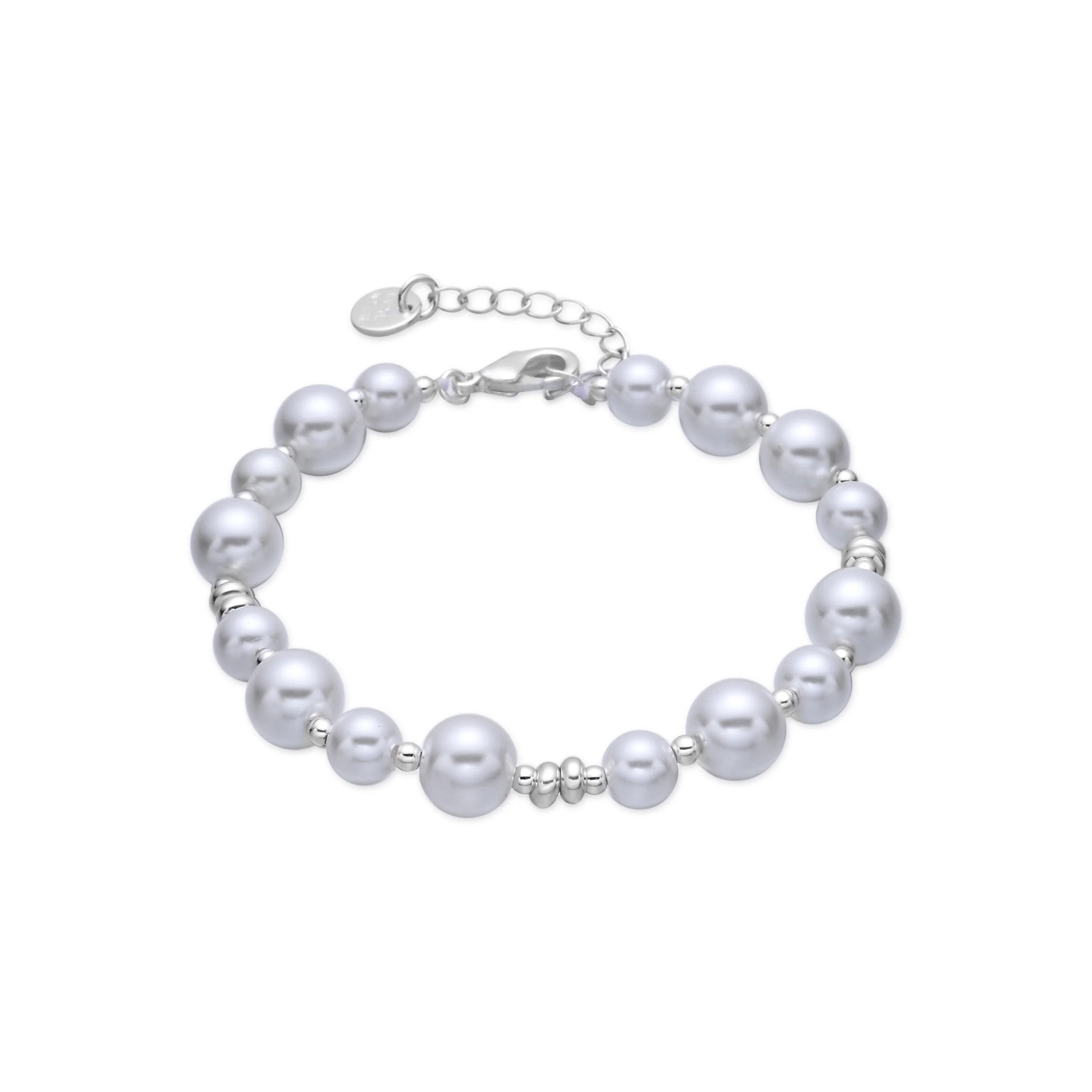Pulsera de Perla Blanca acabado en rodio - Akio