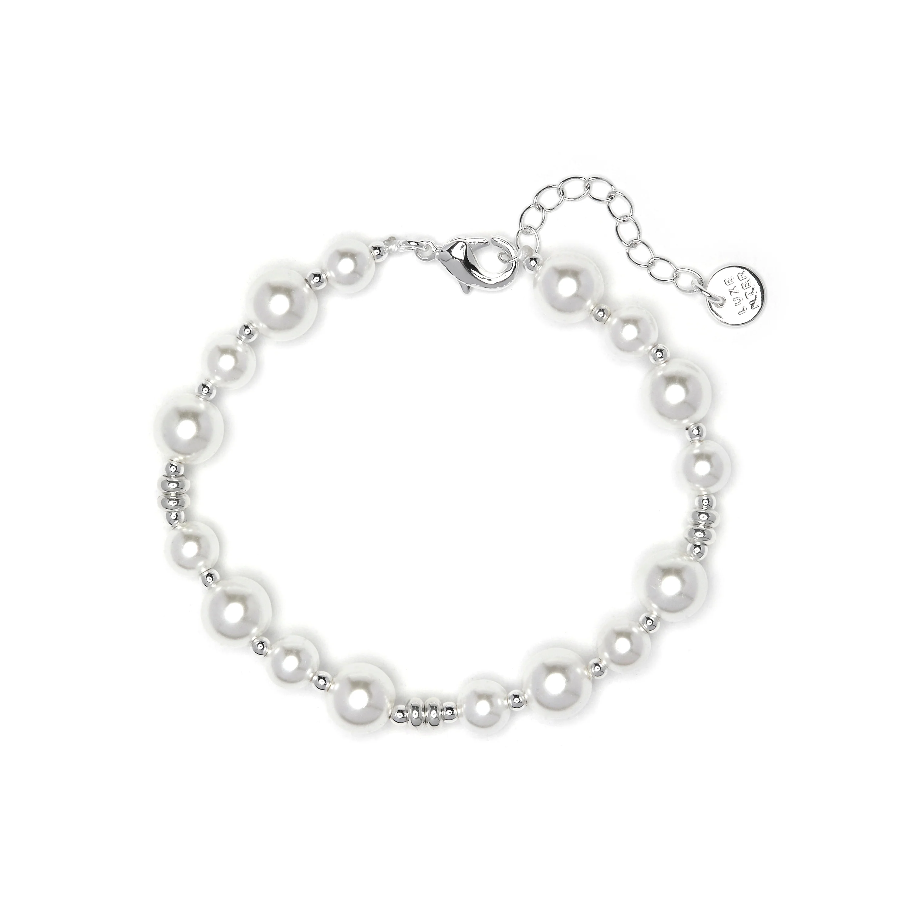 Pulsera de Perla Blanca acabado en rodio - Akio - Image 3