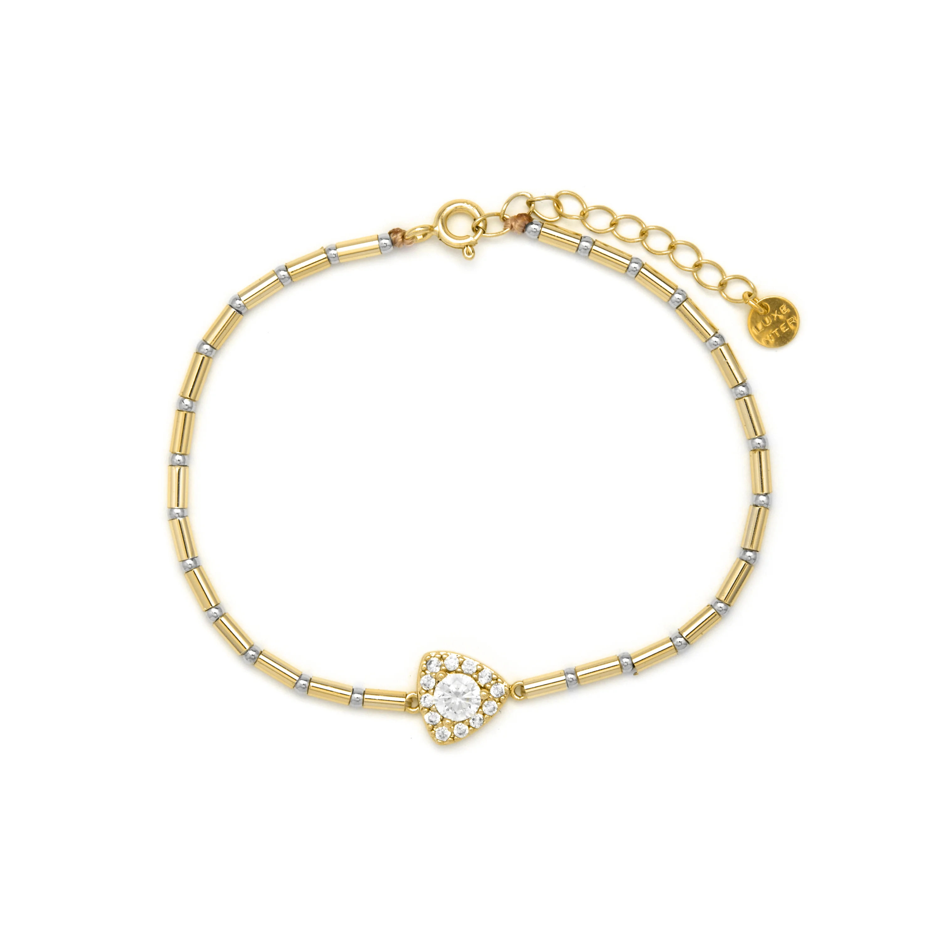 Pulsera de Plata de Ley 925 y Circonita Brillante acabado en oro amarillo 18k - Aldra - Image 3