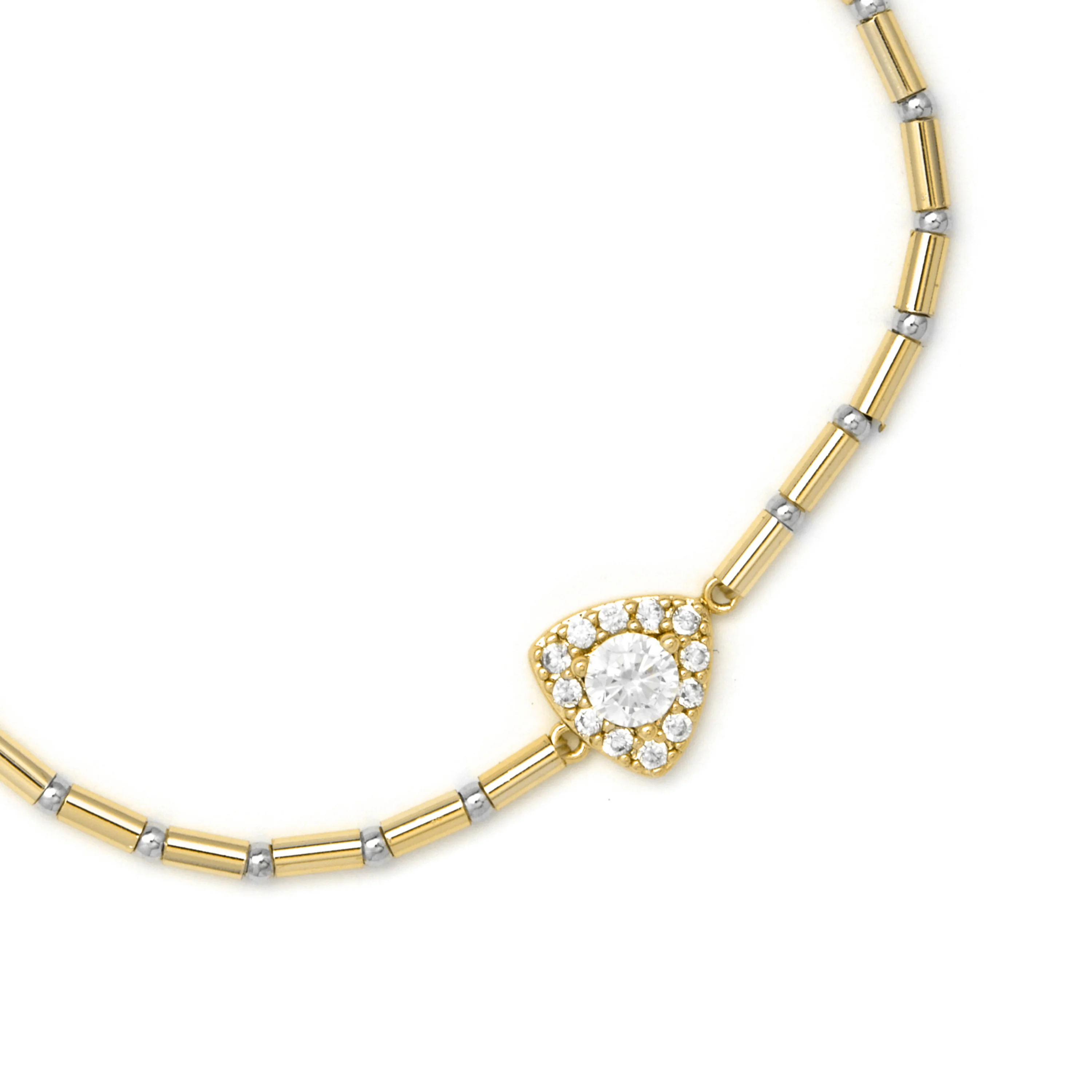Pulsera de Plata de Ley 925 y Circonita Brillante acabado en oro amarillo 18k - Aldra - Image 5