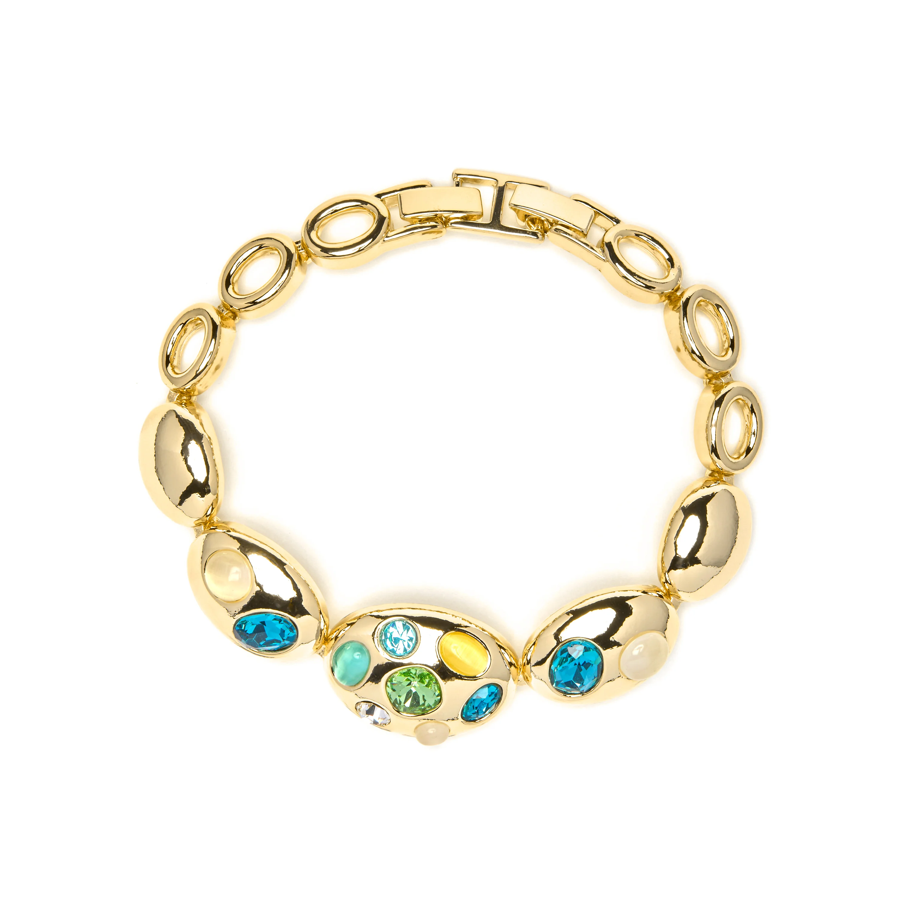 Pulsera acabado oro amarillo de 18k y Cristal Multicolor - Alik - Image 3
