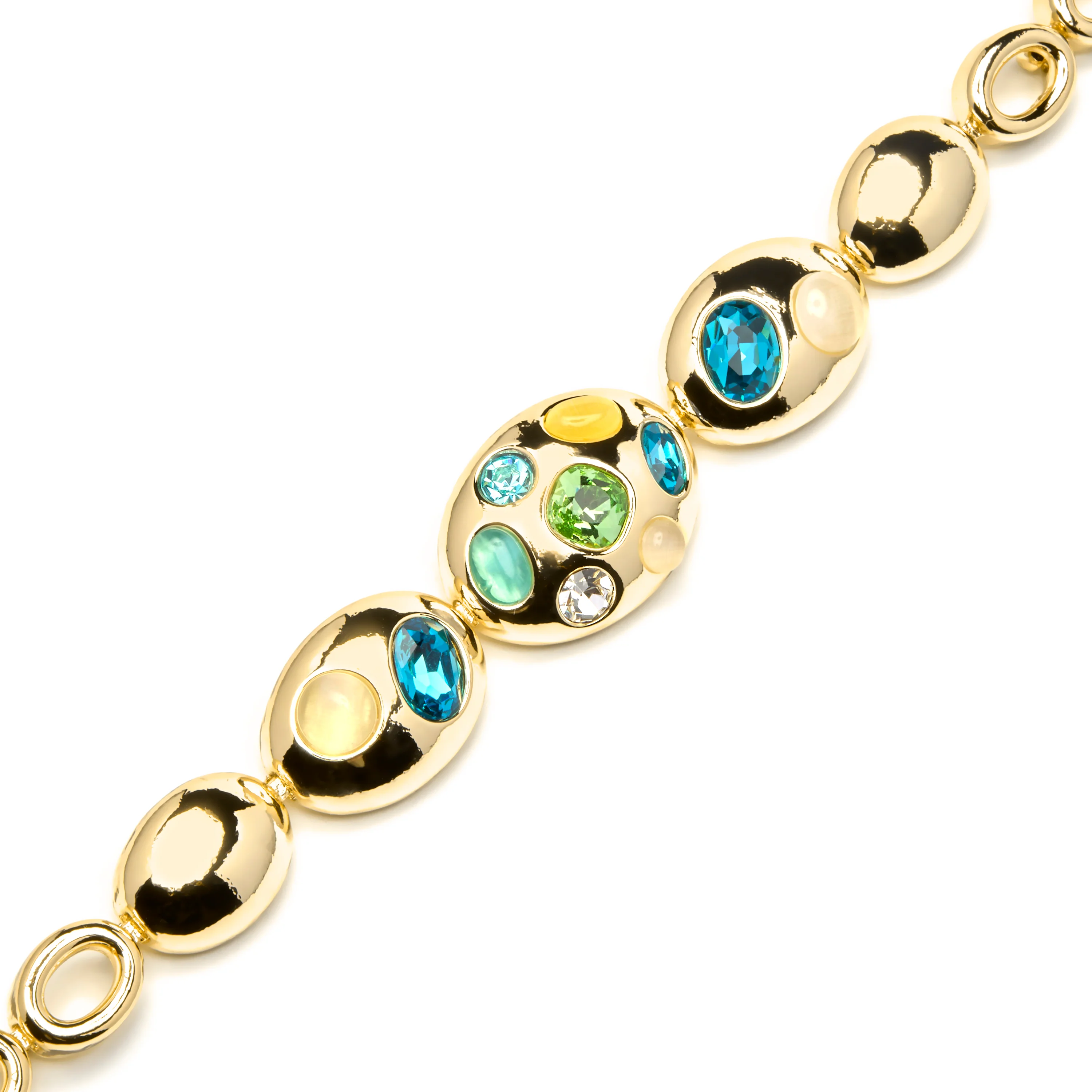 Pulsera acabado oro amarillo de 18k y Cristal Multicolor - Alik - Image 4