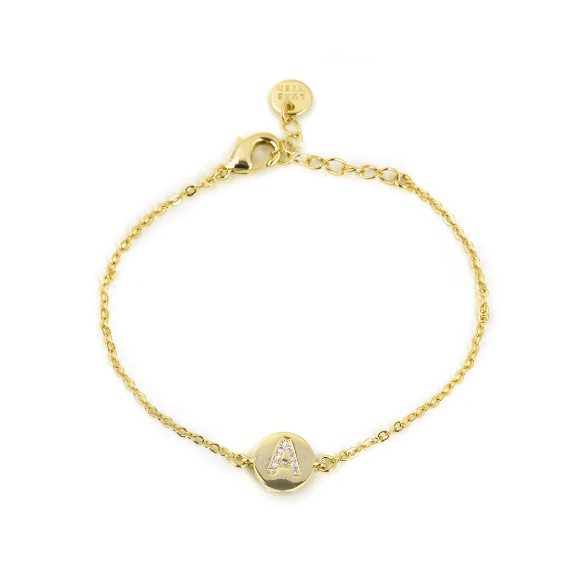 Pulsera con Circonita Brillante acabado oro amarillo 18k - Alphabet - Image 5