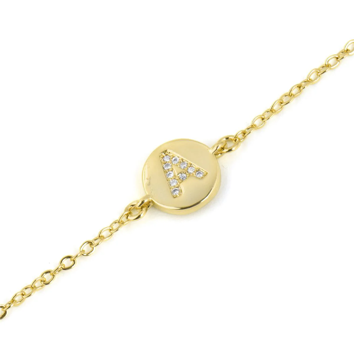 Pulsera con Circonita Brillante acabado oro amarillo 18k - Alphabet - Image 6
