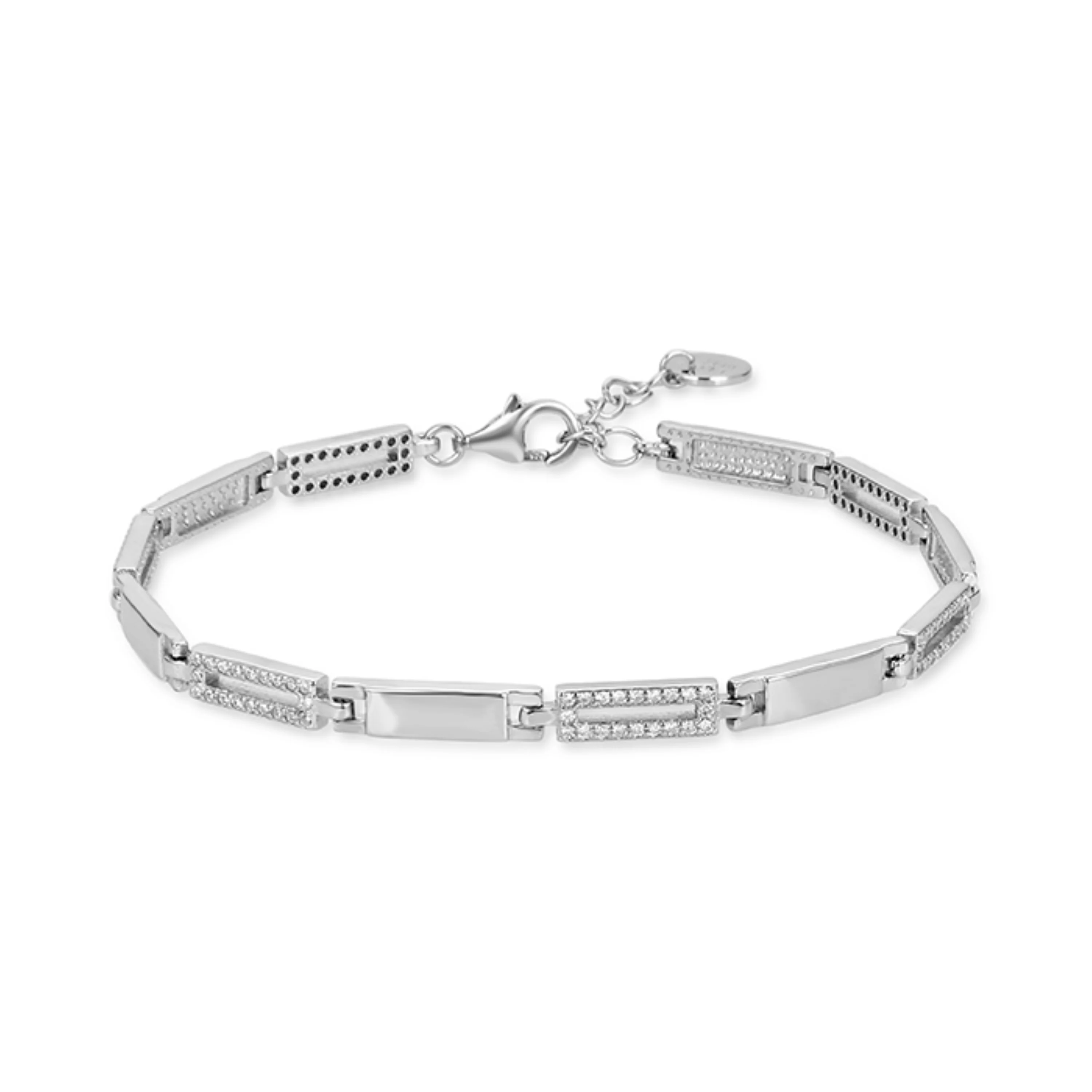Pulsera de Plata de Ley 925 con Circonita Brillante acabada en rodio - Amim