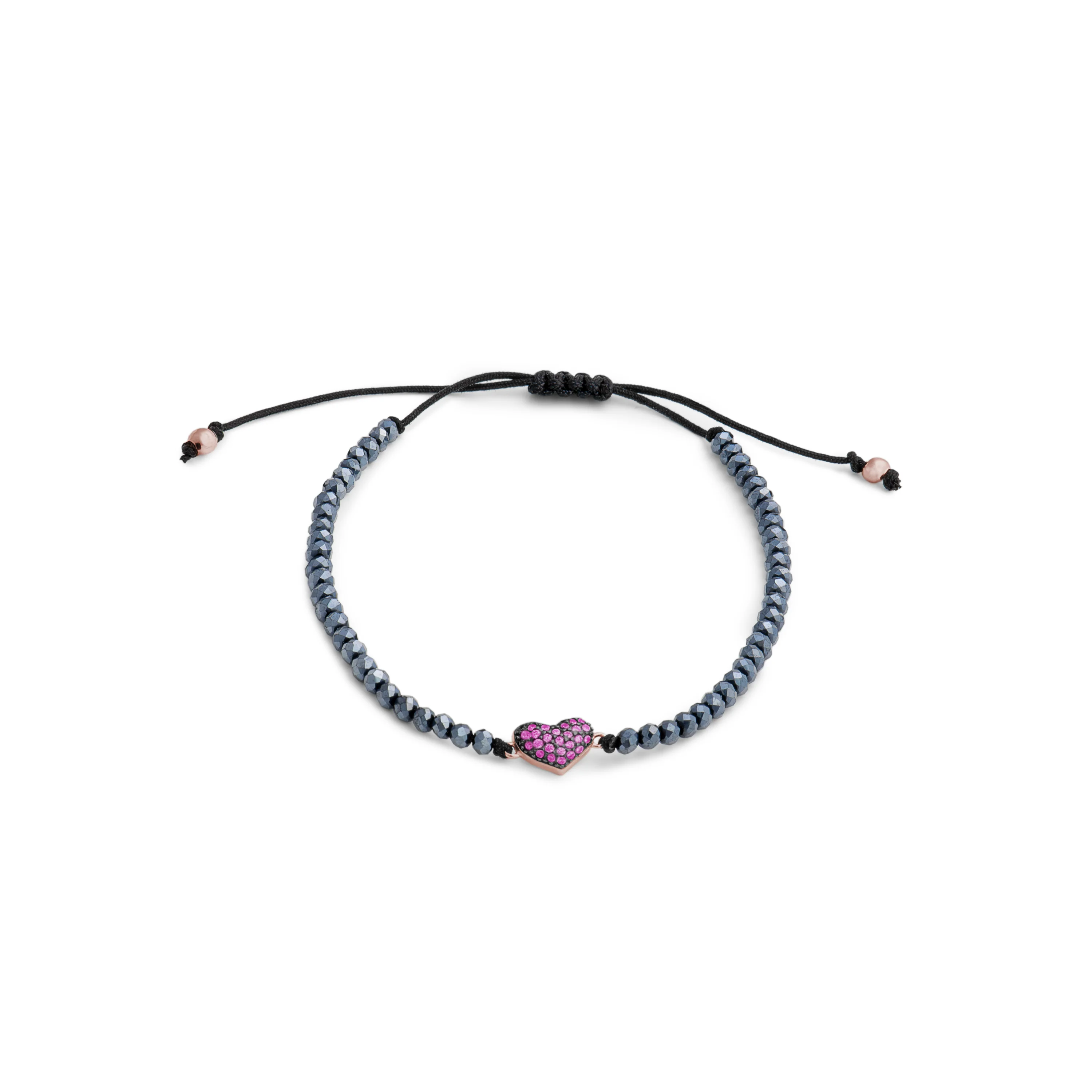Pulsera de Plata de Ley 925 con Circonita Rubí acabada en oro rosa 18K - Amor - Image 3