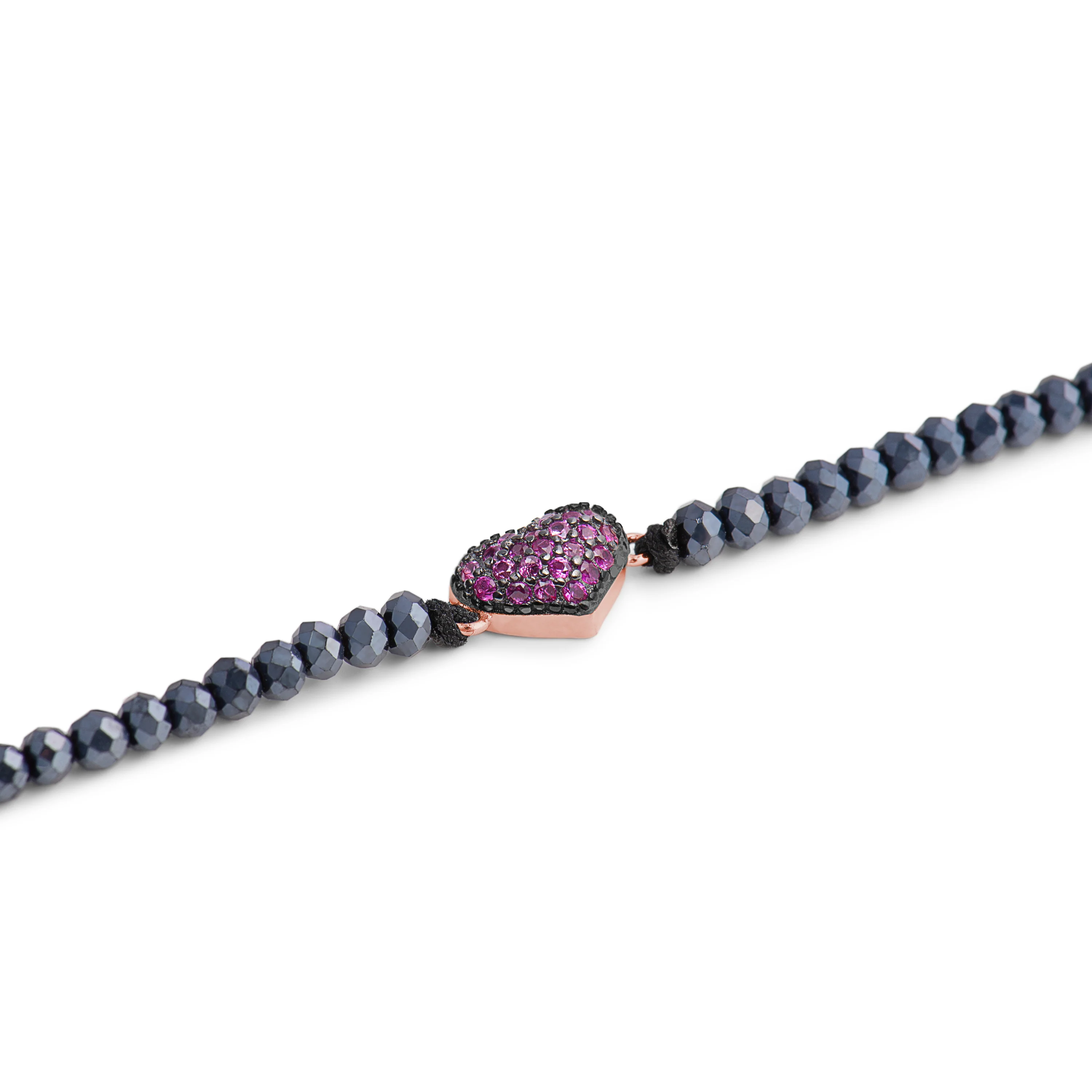 Pulsera de Plata de Ley 925 con Circonita Rubí acabada en oro rosa 18K - Amor - Image 4