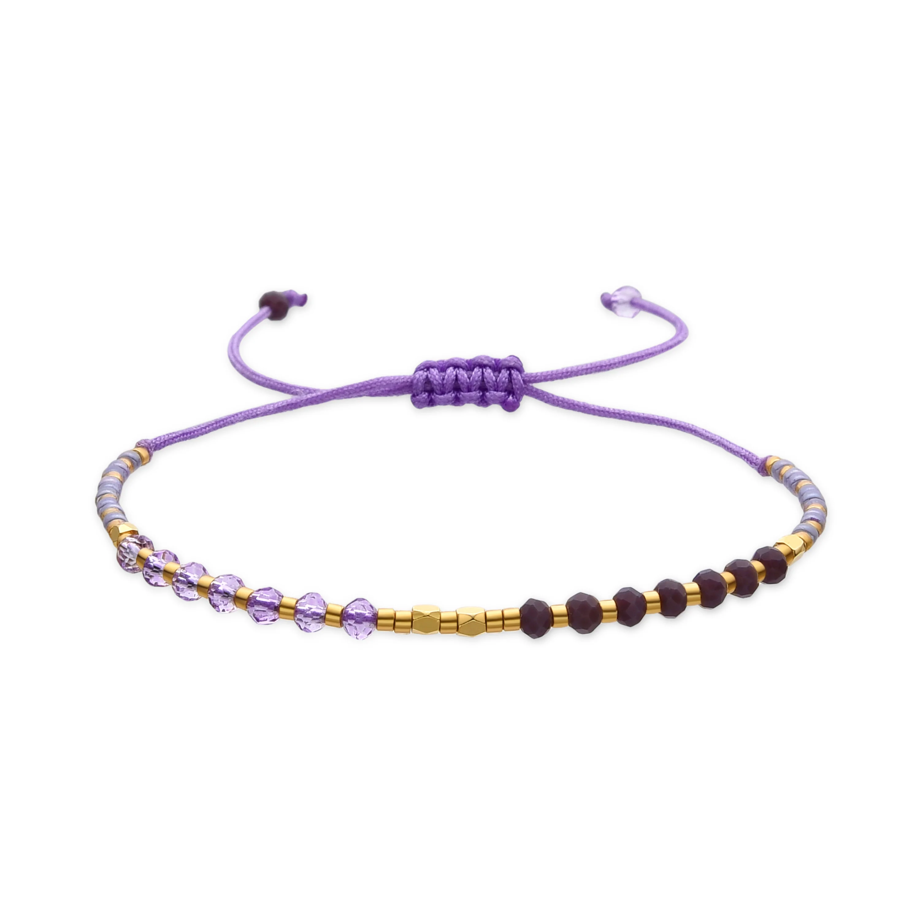 Pulsera con Cristal Morado acabado oro 18k - Anlako