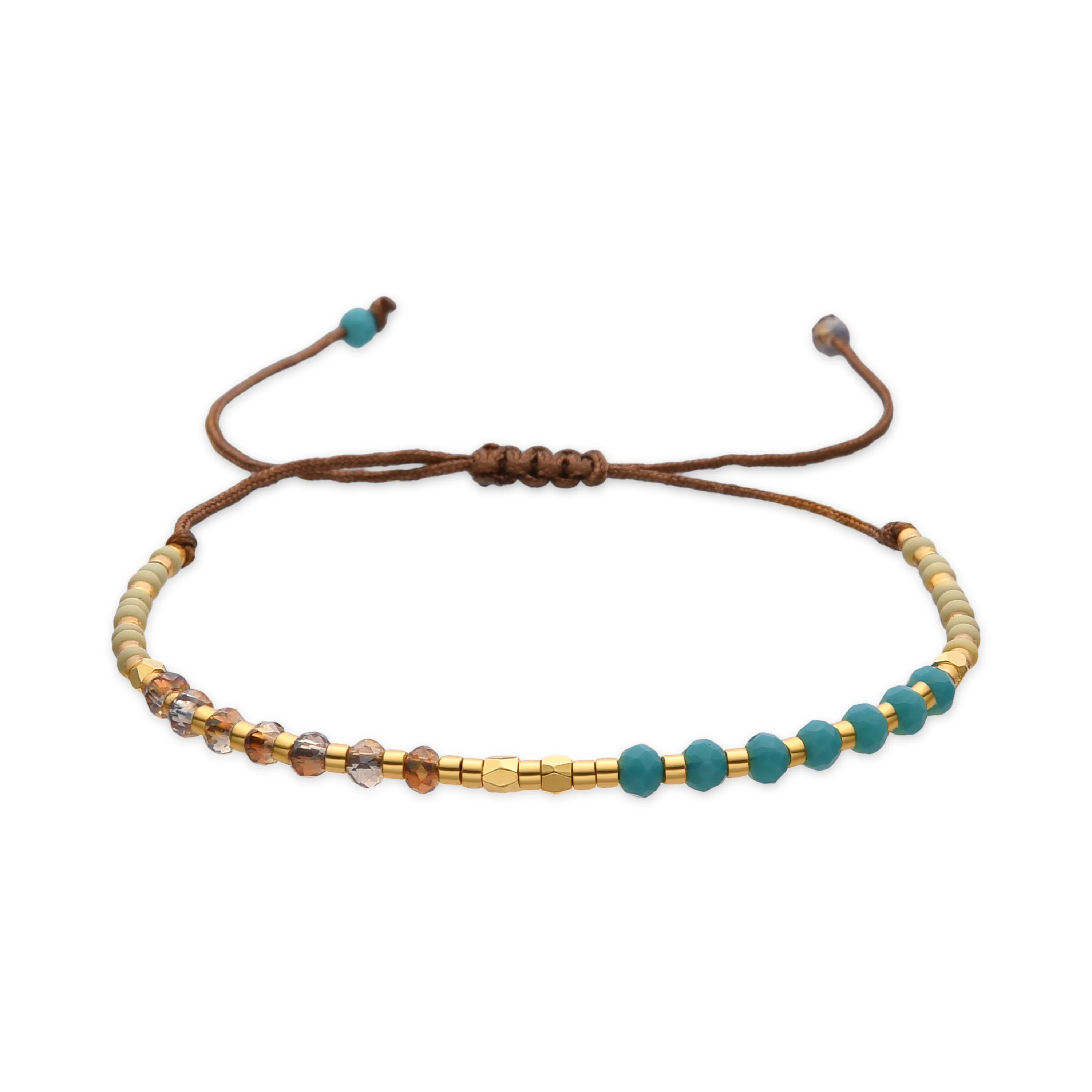 Pulsera con Cristal Multicolor acabado oro 18k - Anlako