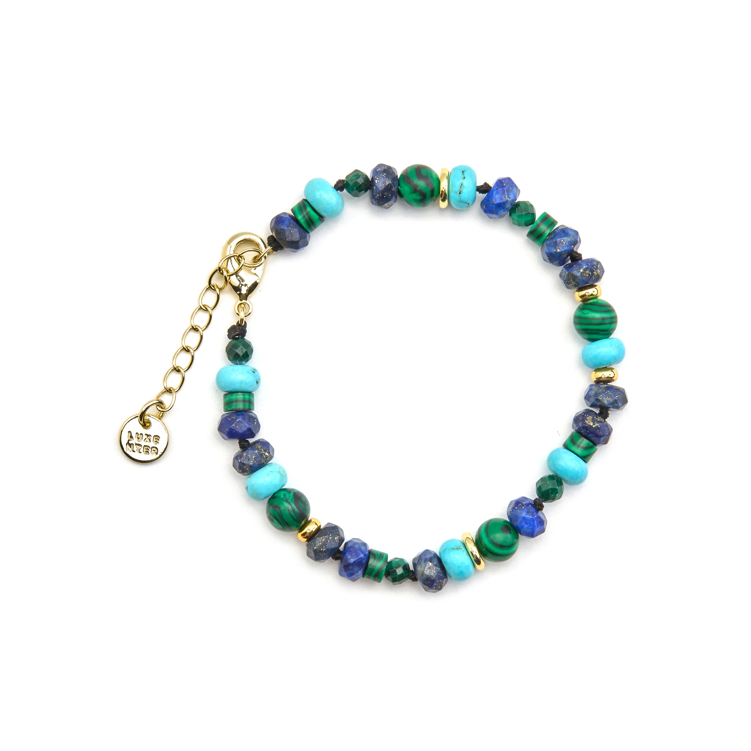 Pulsera con Lapislazuli Natural acabado oro 18k - Arru - Image 3