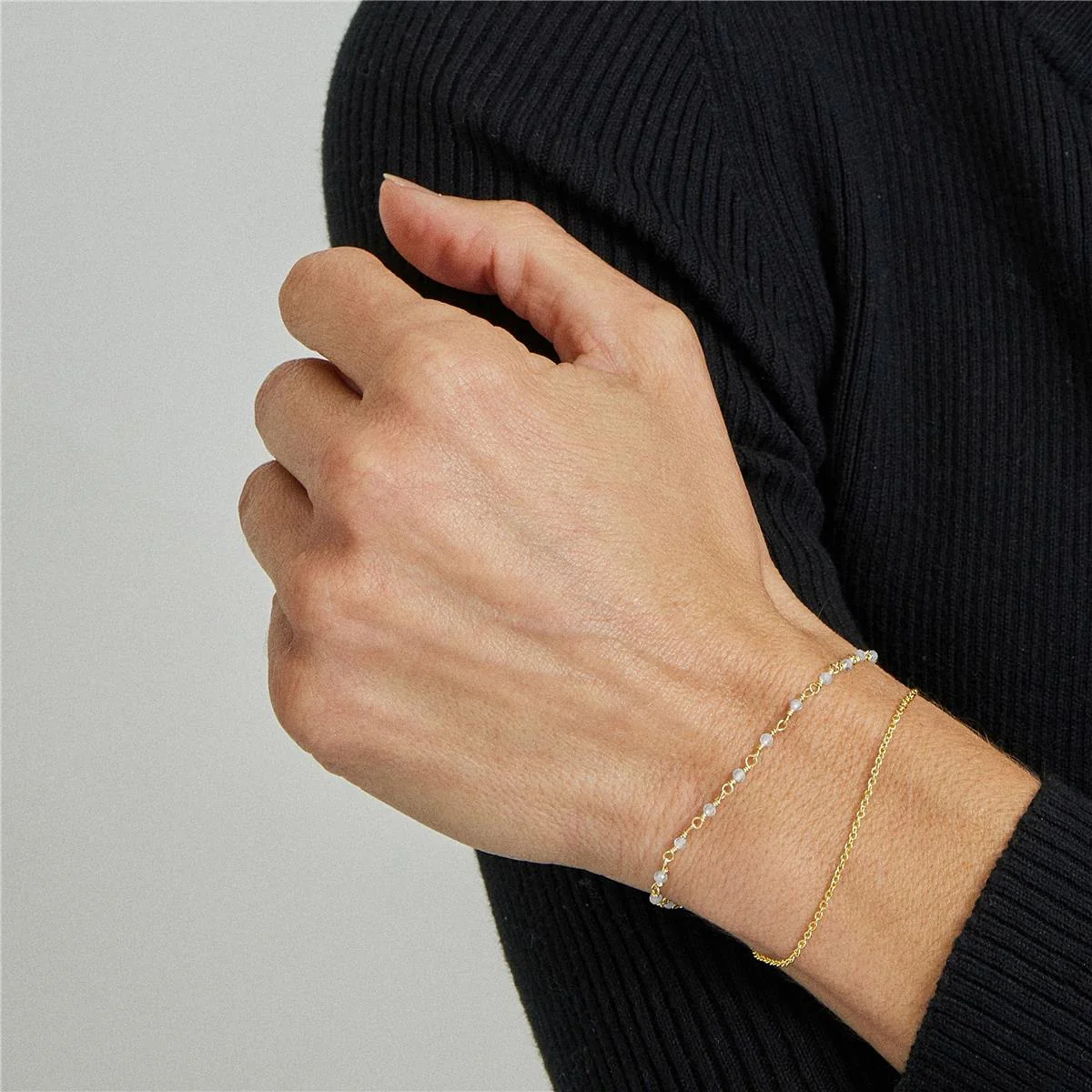Pulsera Askha acabado en Oro amarillo de 18 Kts. - Askha BLANCO - Image 3