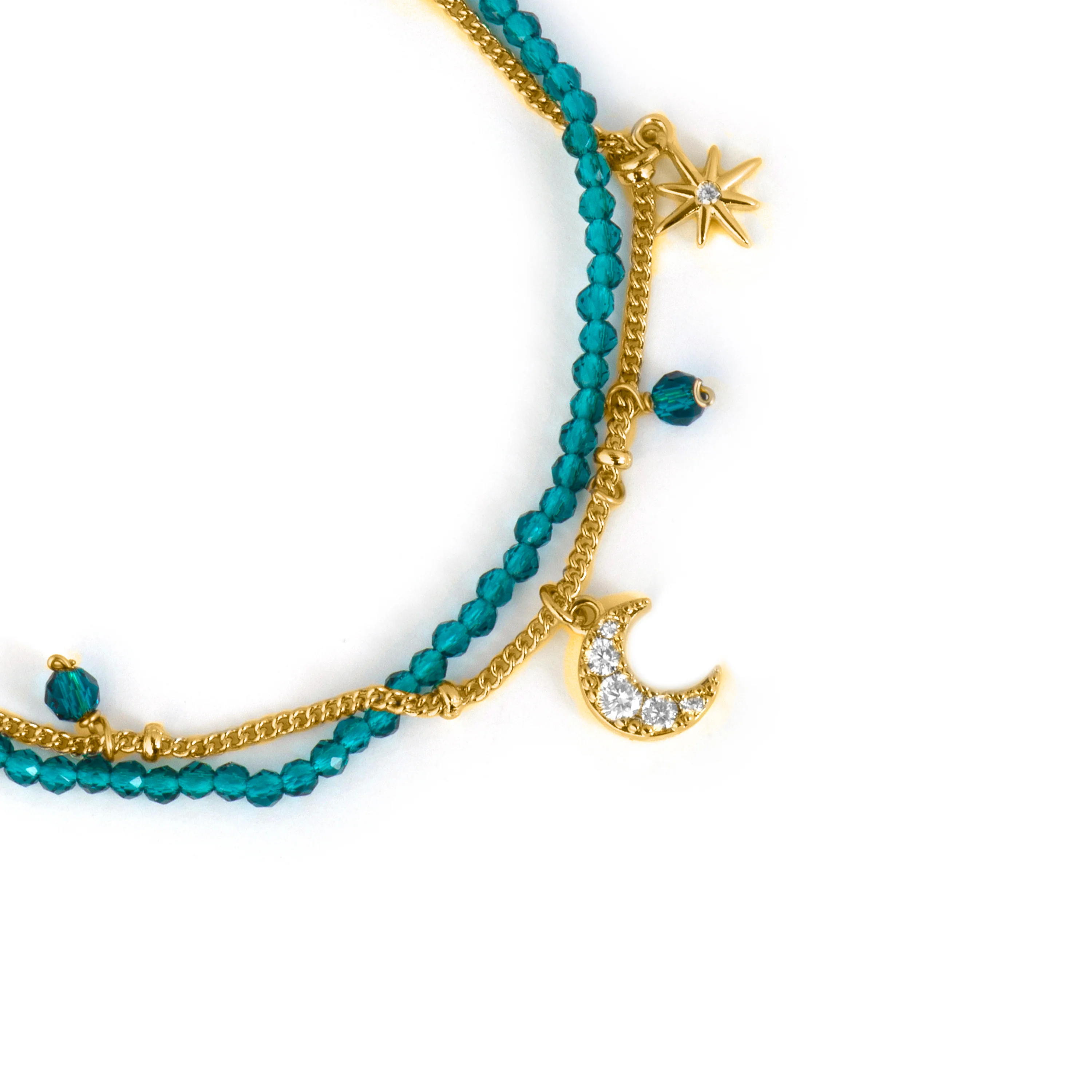 Pulsera de Cristal Verde acabado en oro amarillo 18k - Ayora - Image 5