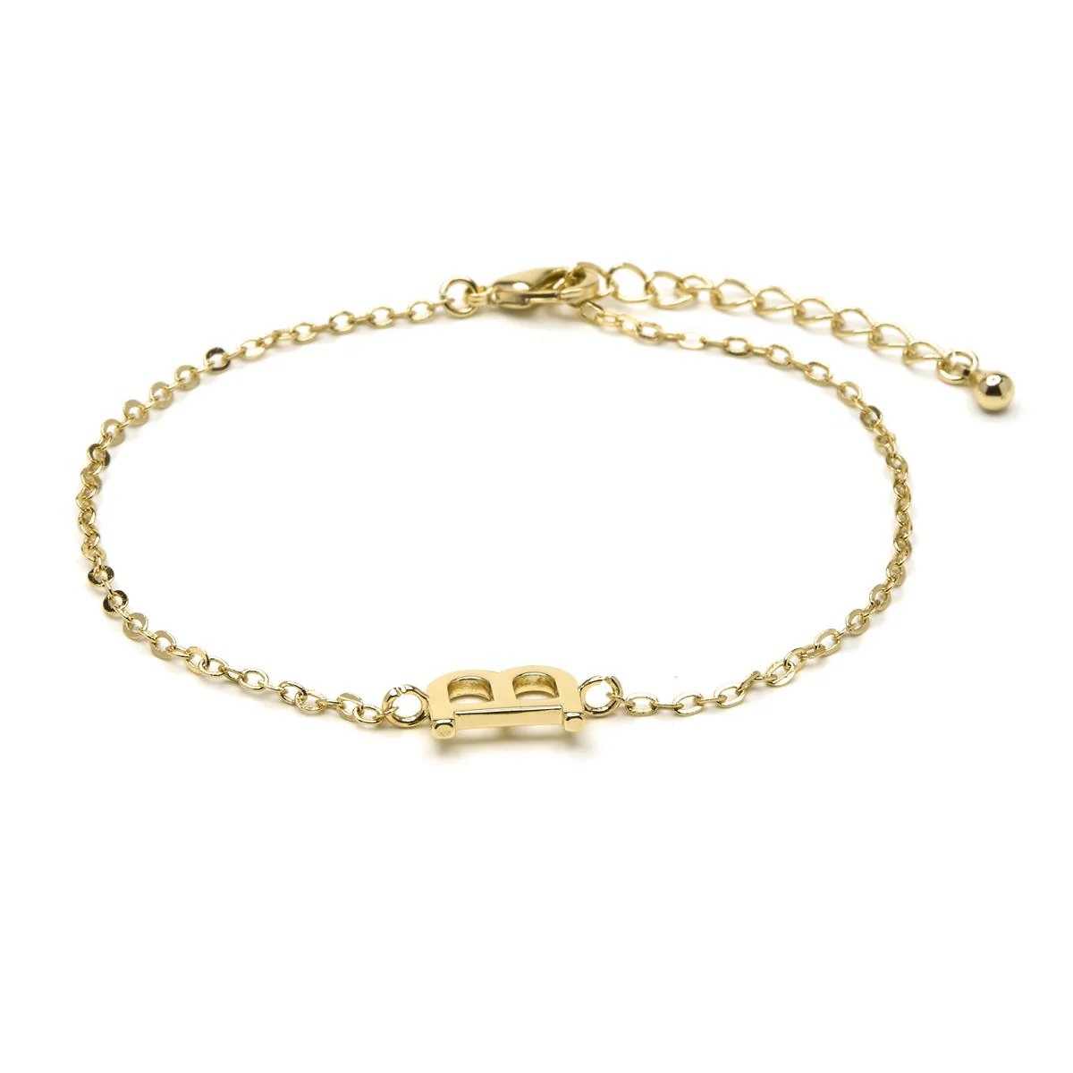 Pulsera Alphabet acabado oro 18k - B AMARILLO
