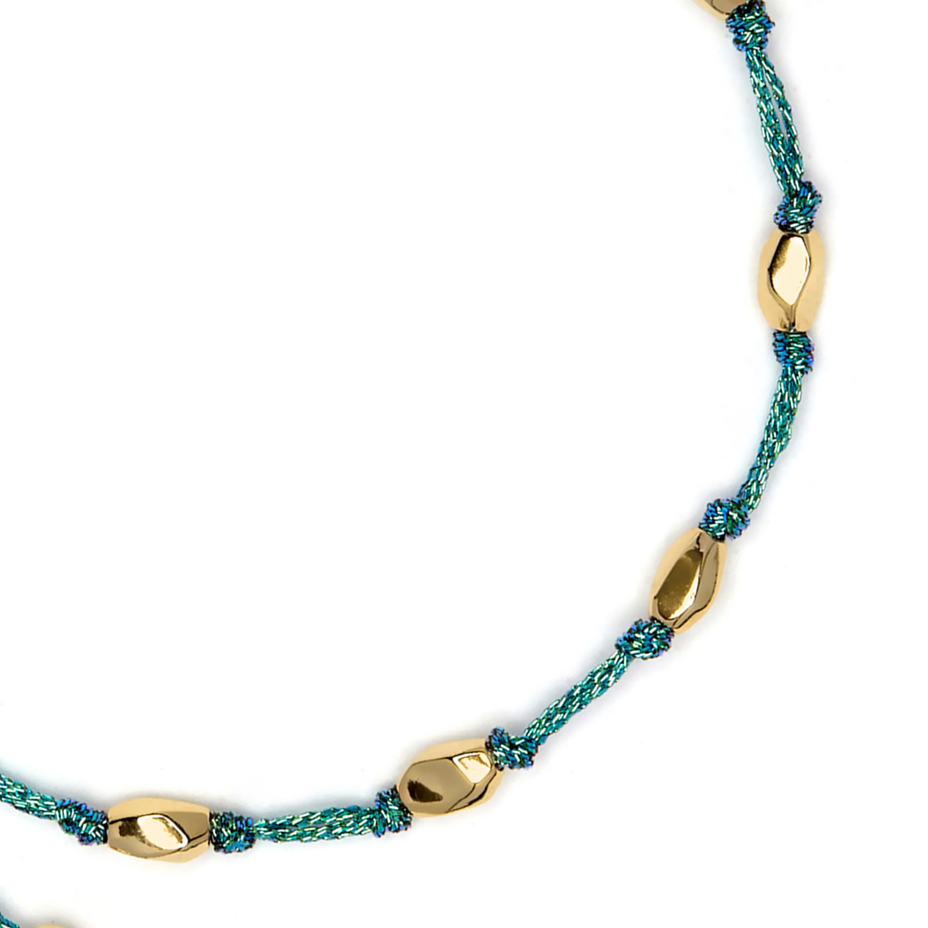 Pulsera de Algodon Verde acabado en oro amarillo 18k - Buawe - Image 4