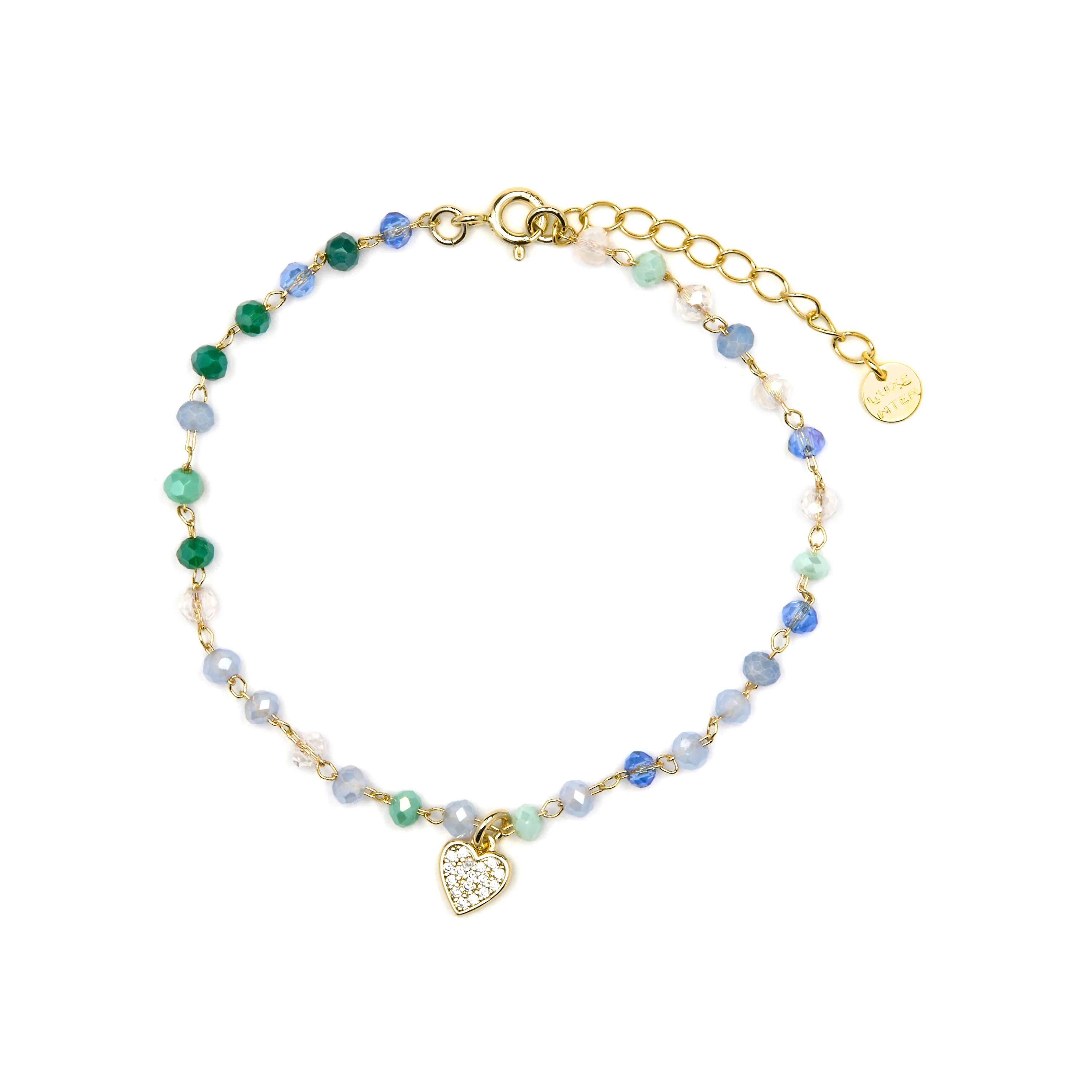 Pulsera de Plata de Ley 925 y Cristal Multicolor acabado oro amarillo de 18k - Caram - Image 3